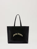 PALM ANGELS  SHINY CURVED LOGO SHOPPING BA BLACK/PEAR BLACK/PEARL PMNA07BS25FAB001