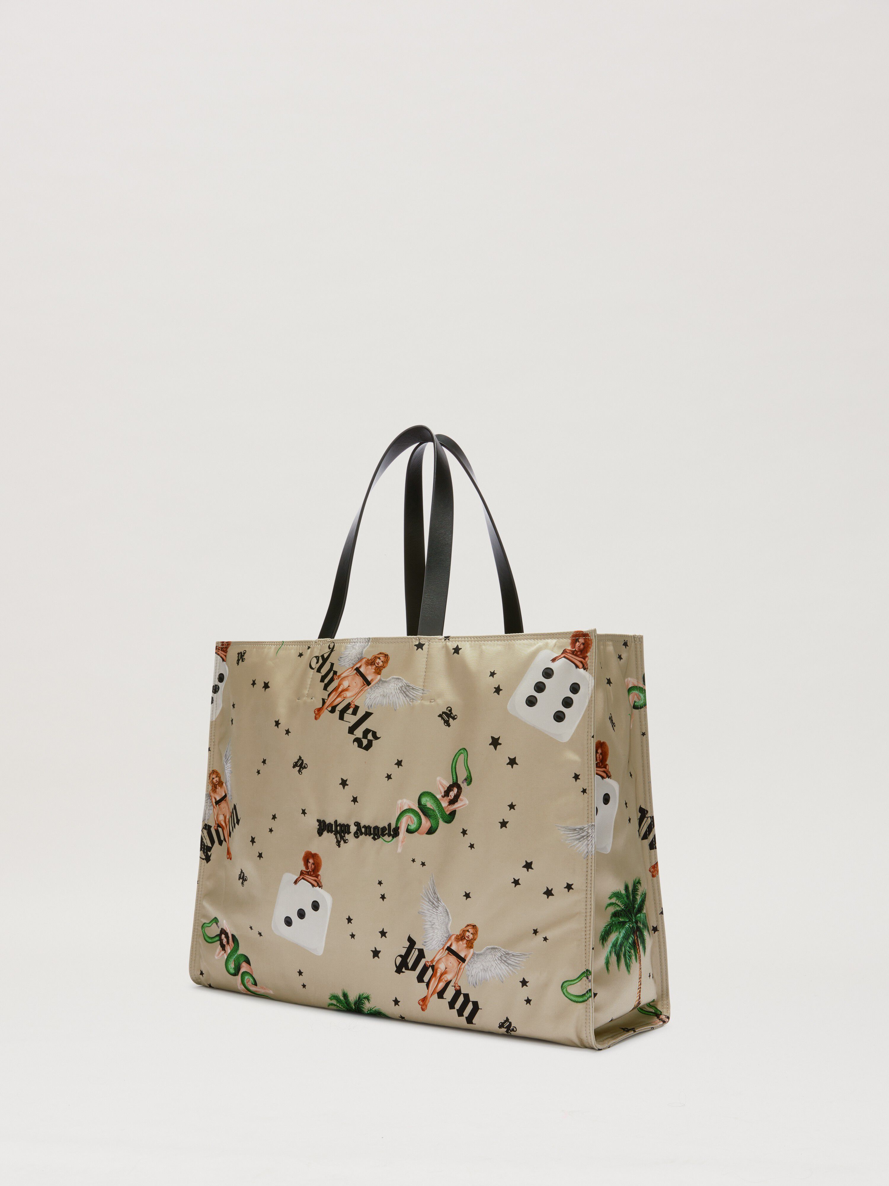 PALM ANGELS  PIN UP SHOPPING BAG MULTICOLOR/BLACK PMNA07CS25FAB002