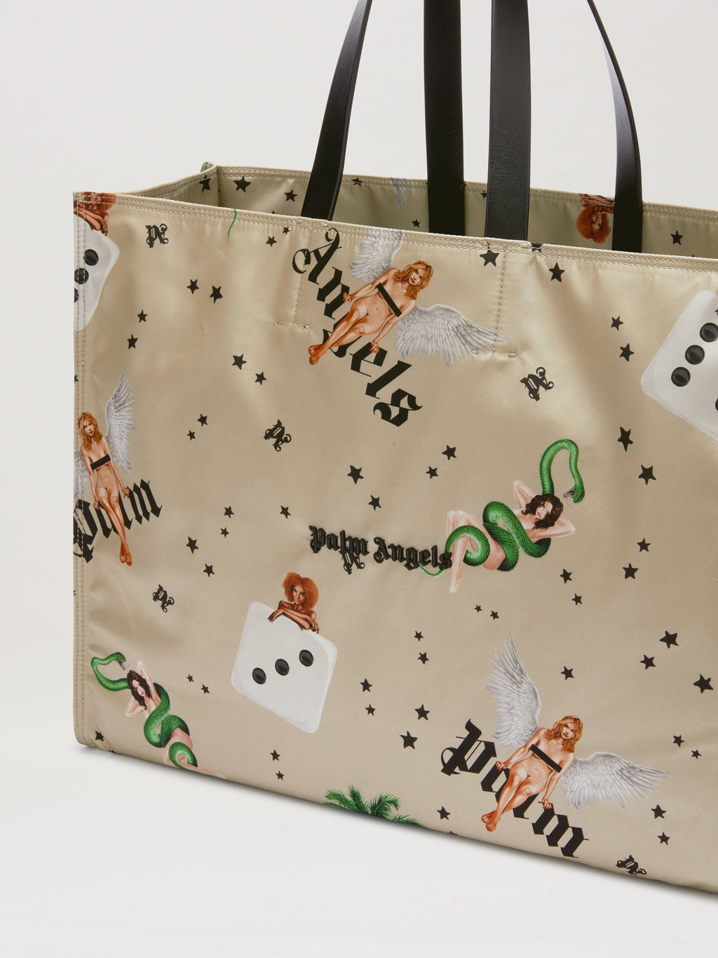 PALM ANGELS  PIN UP SHOPPING BAG MULTICOLOR/BLACK PMNA07CS25FAB002
