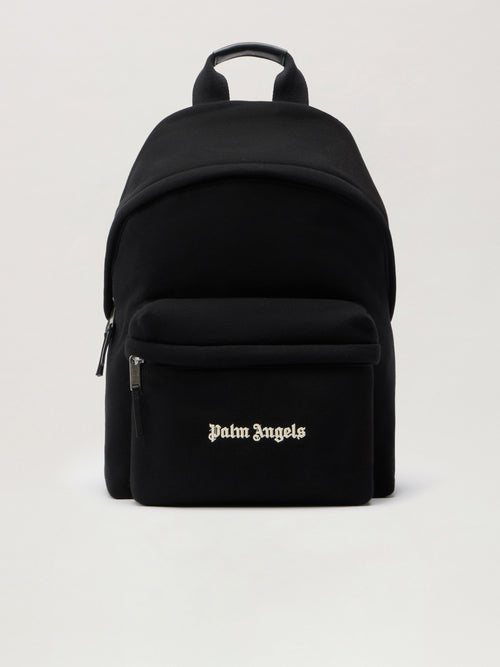 PALM ANGELS Classic Logo Backpack BLACK - OFF WHITE PMNB024F25FLE001