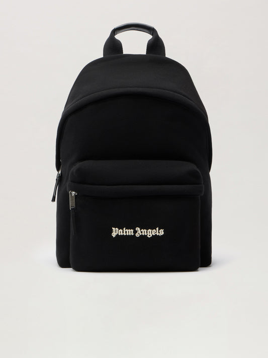 PALM ANGELS Classic Logo Backpack BLACK - OFF WHITE PMNB024F25FLE001