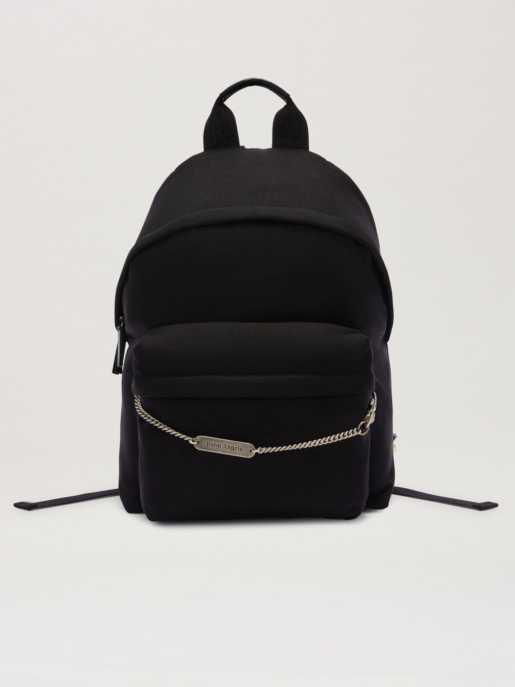 PALM ANGELS  LOGO PLATE BACKPACK BLACK PMNB026S25FAB001