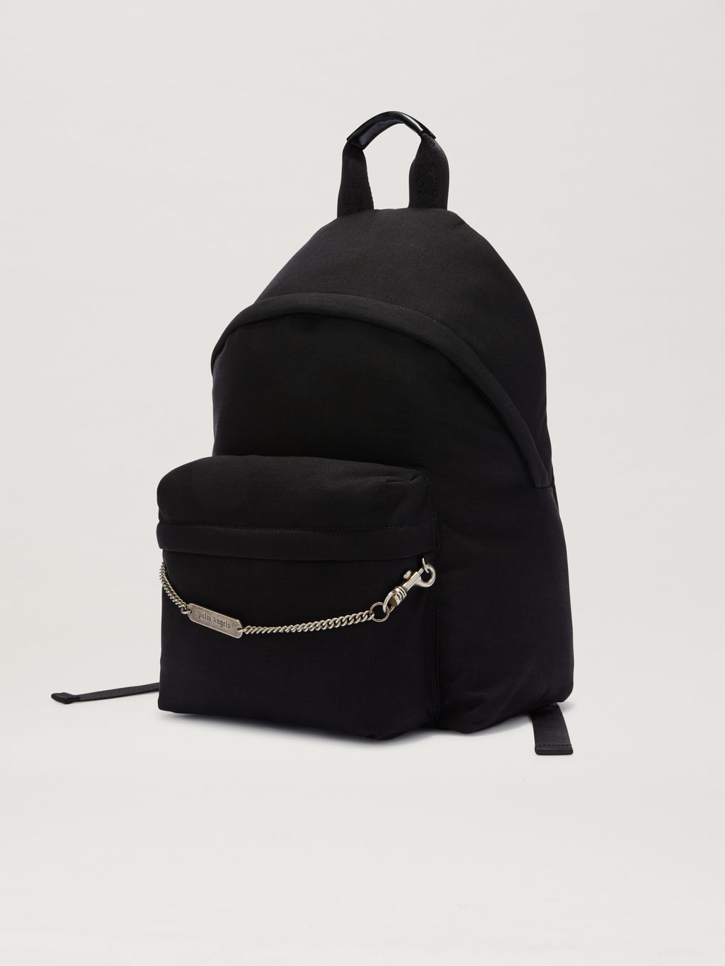 PALM ANGELS  LOGO PLATE BACKPACK BLACK PMNB026S25FAB001