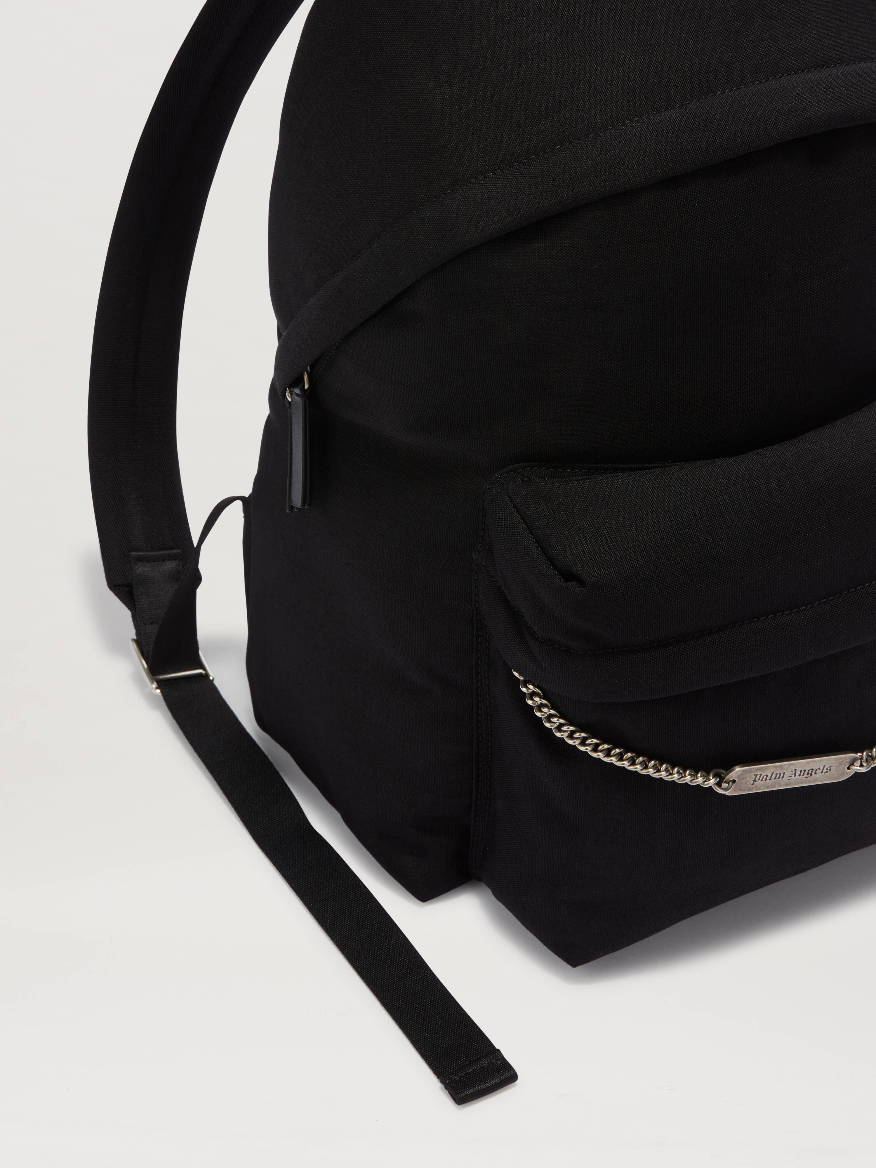 PALM ANGELS  LOGO PLATE BACKPACK BLACK PMNB026S25FAB001