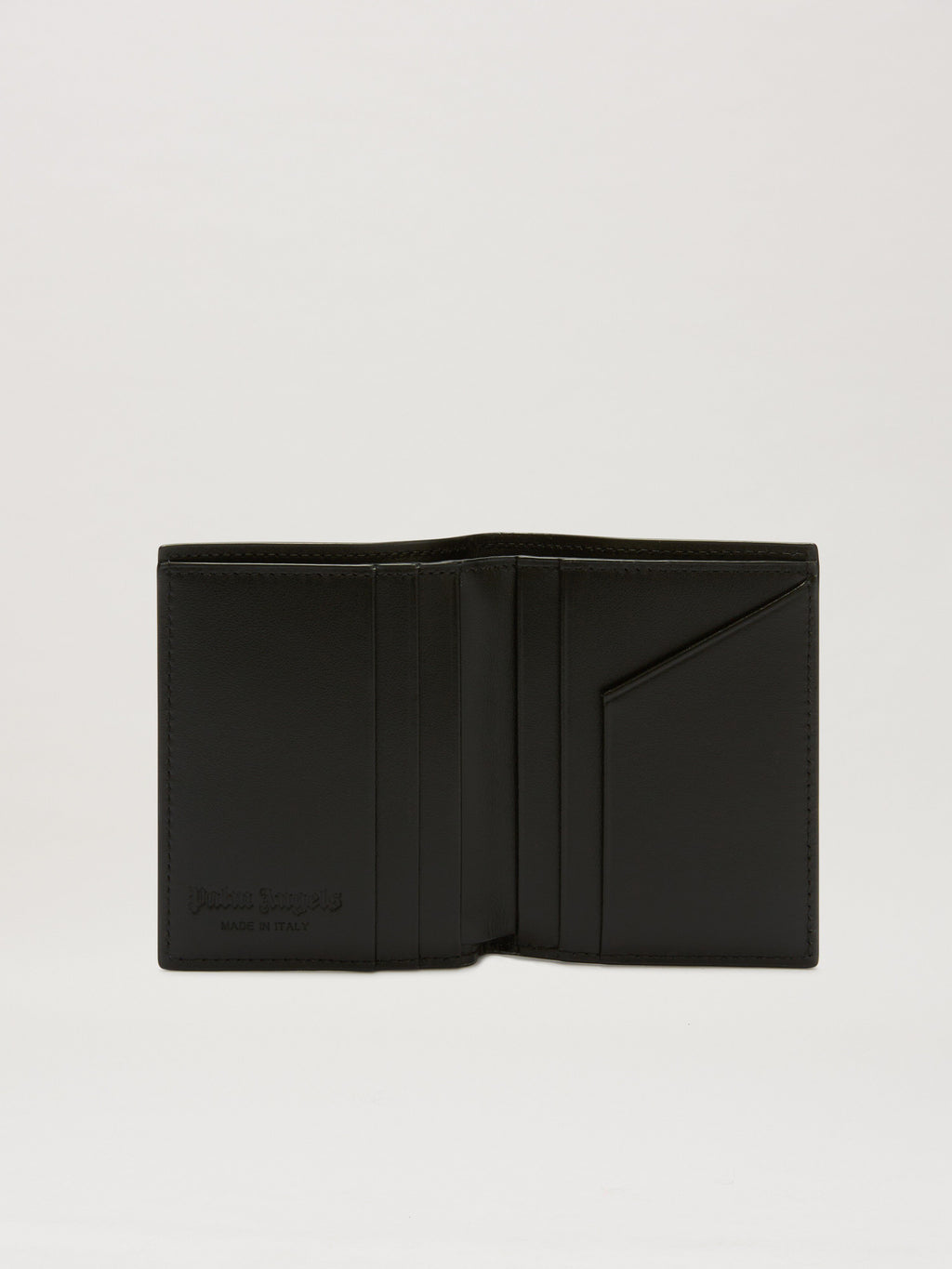 PALM ANGELS  CURVED LOGO BIFOLD WALLET BLACK PMNC024S25FAB001
