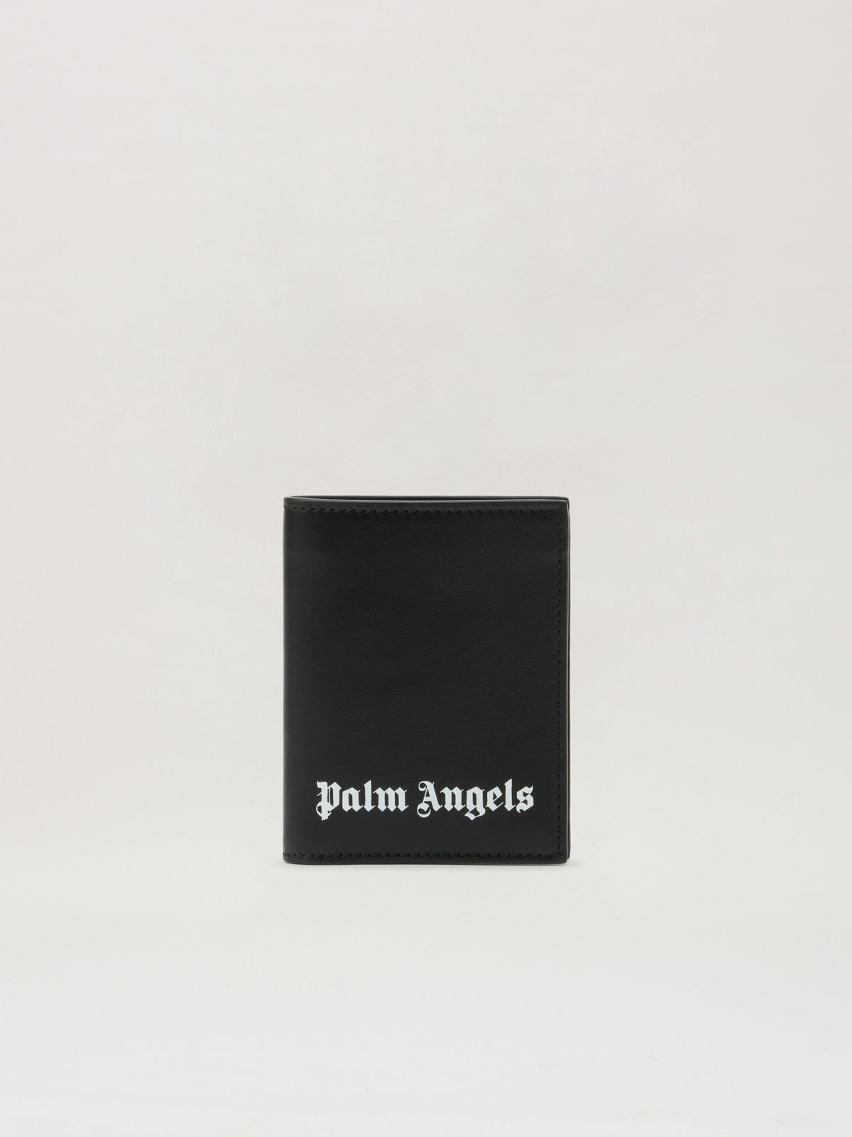 PALM ANGELS Classic Logo Bifold Wallet BLACK OFF WHITE PMNC024S26LEA001