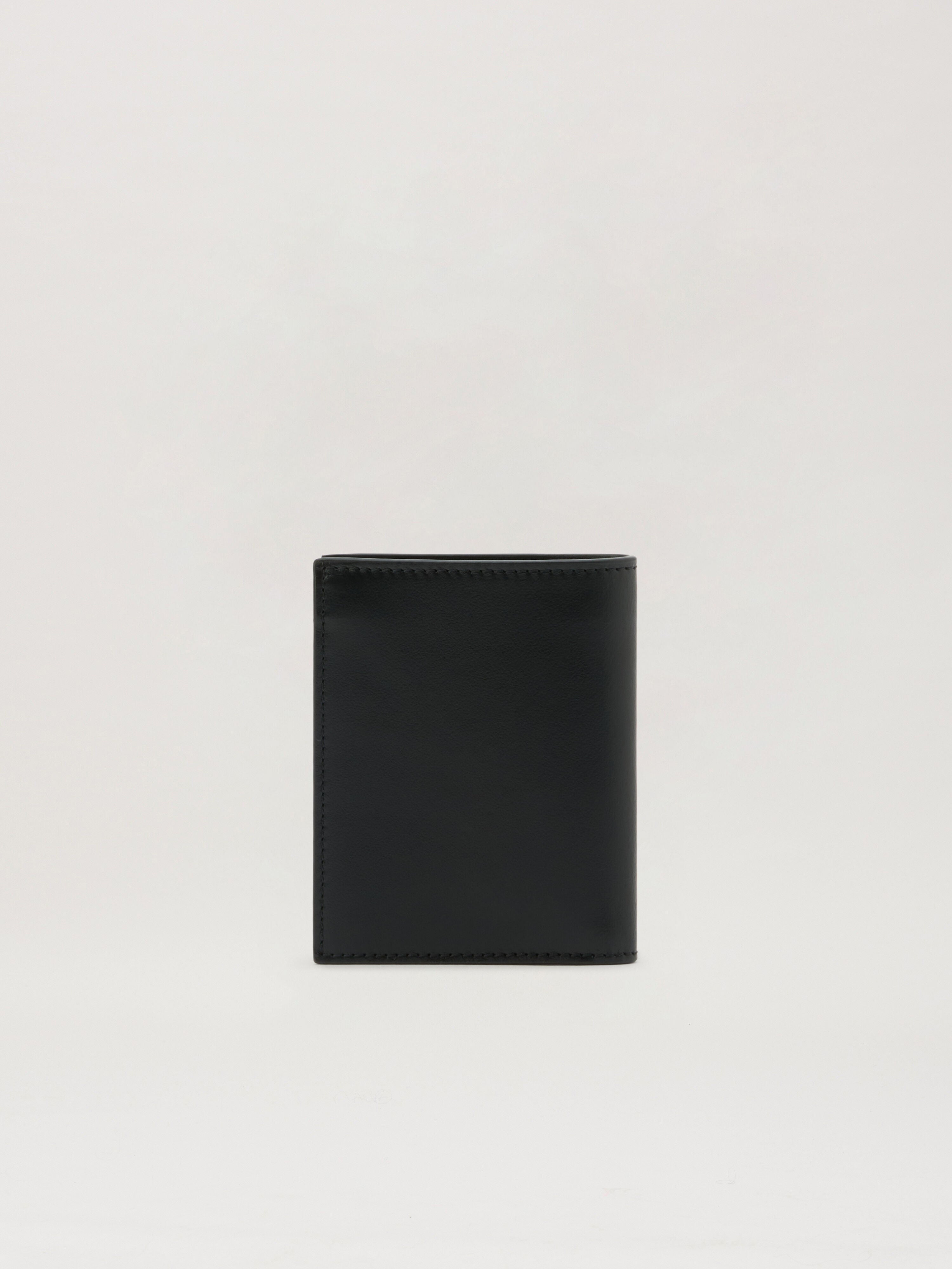 PALM ANGELS Classic Logo Bifold Wallet BLACK OFF WHITE PMNC024S26LEA001