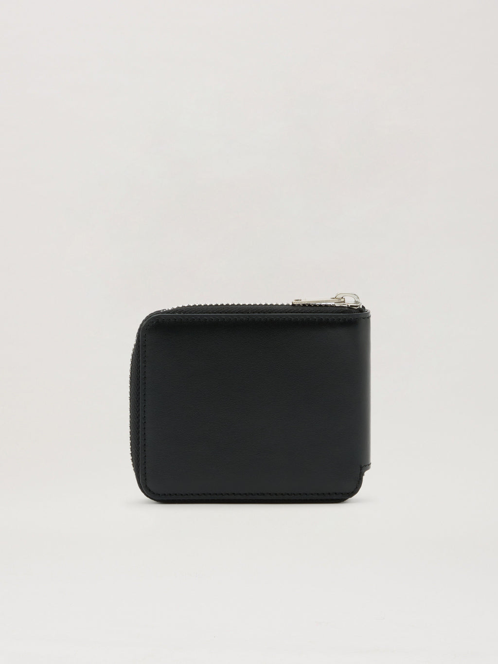 PALM ANGELS Classic Logo Zip Around Wallet BLACK OFF WHITE PMNC025S26LEA001