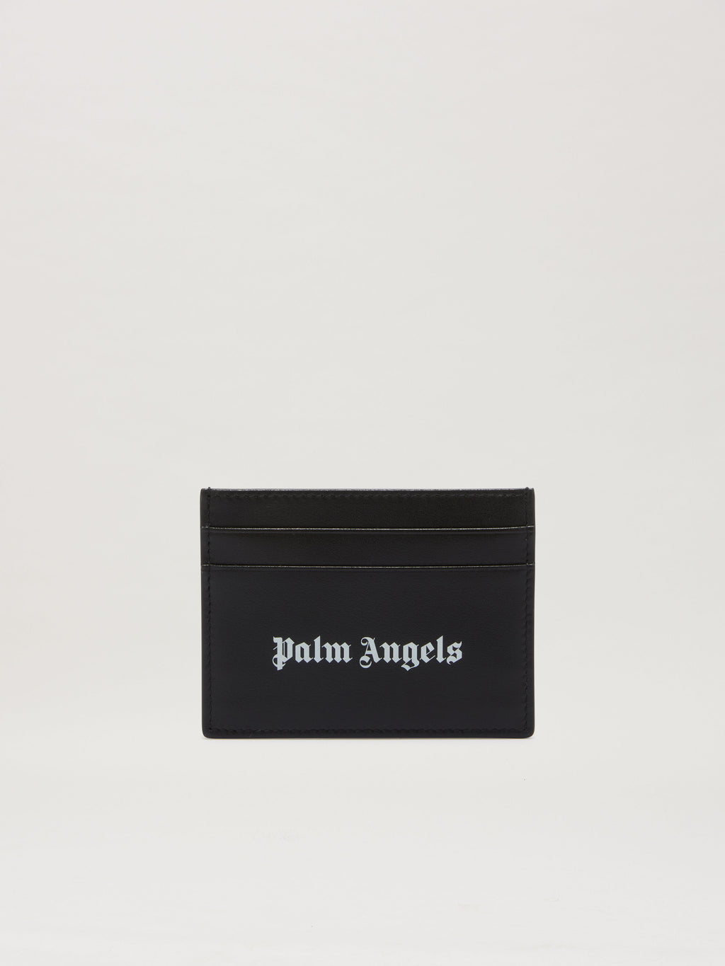 PALM ANGELS Logo Card holder BLACK - WHITE PMND017C99LEA001