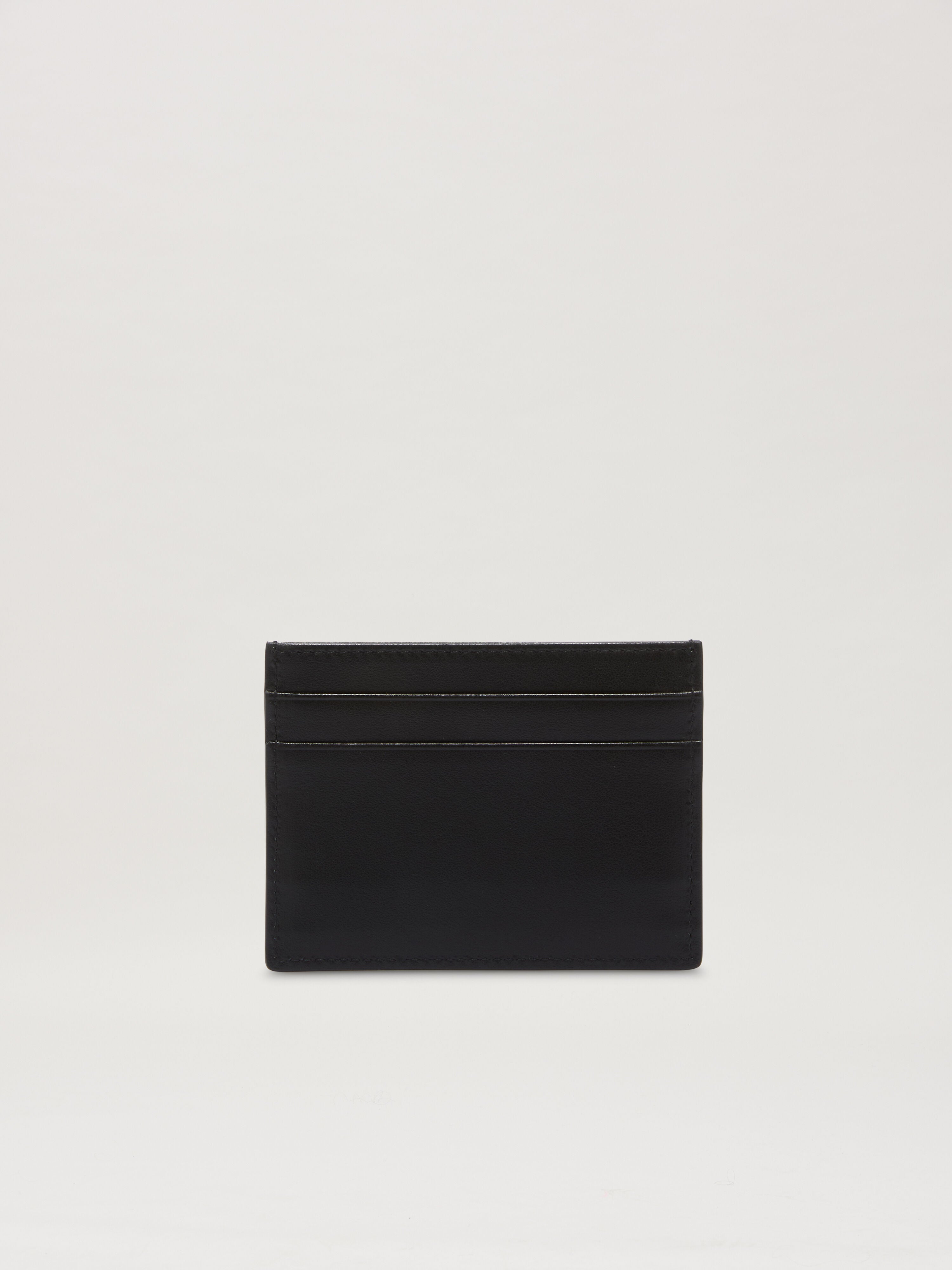 PALM ANGELS Logo Card holder BLACK - WHITE PMND017C99LEA001