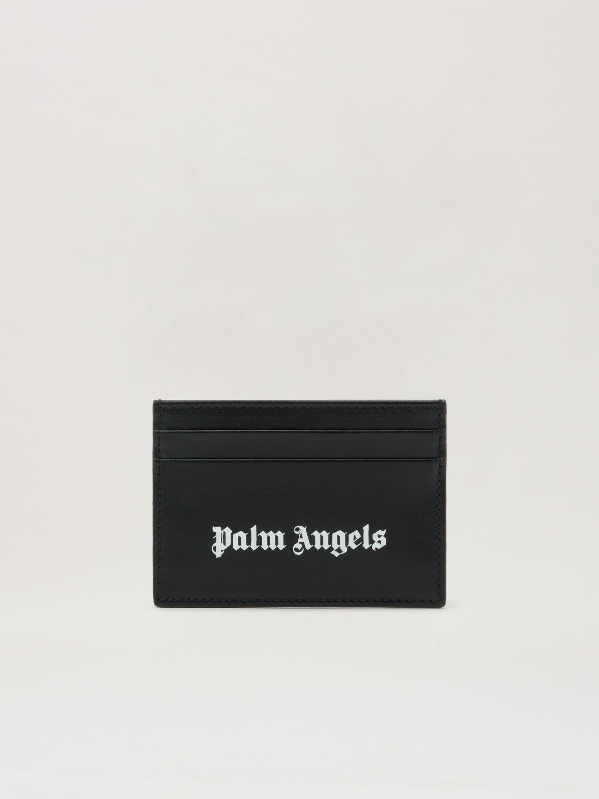 PALM ANGELS Classic Logo Card Holder BLACK OFF WHITE PMND017S26LEA001