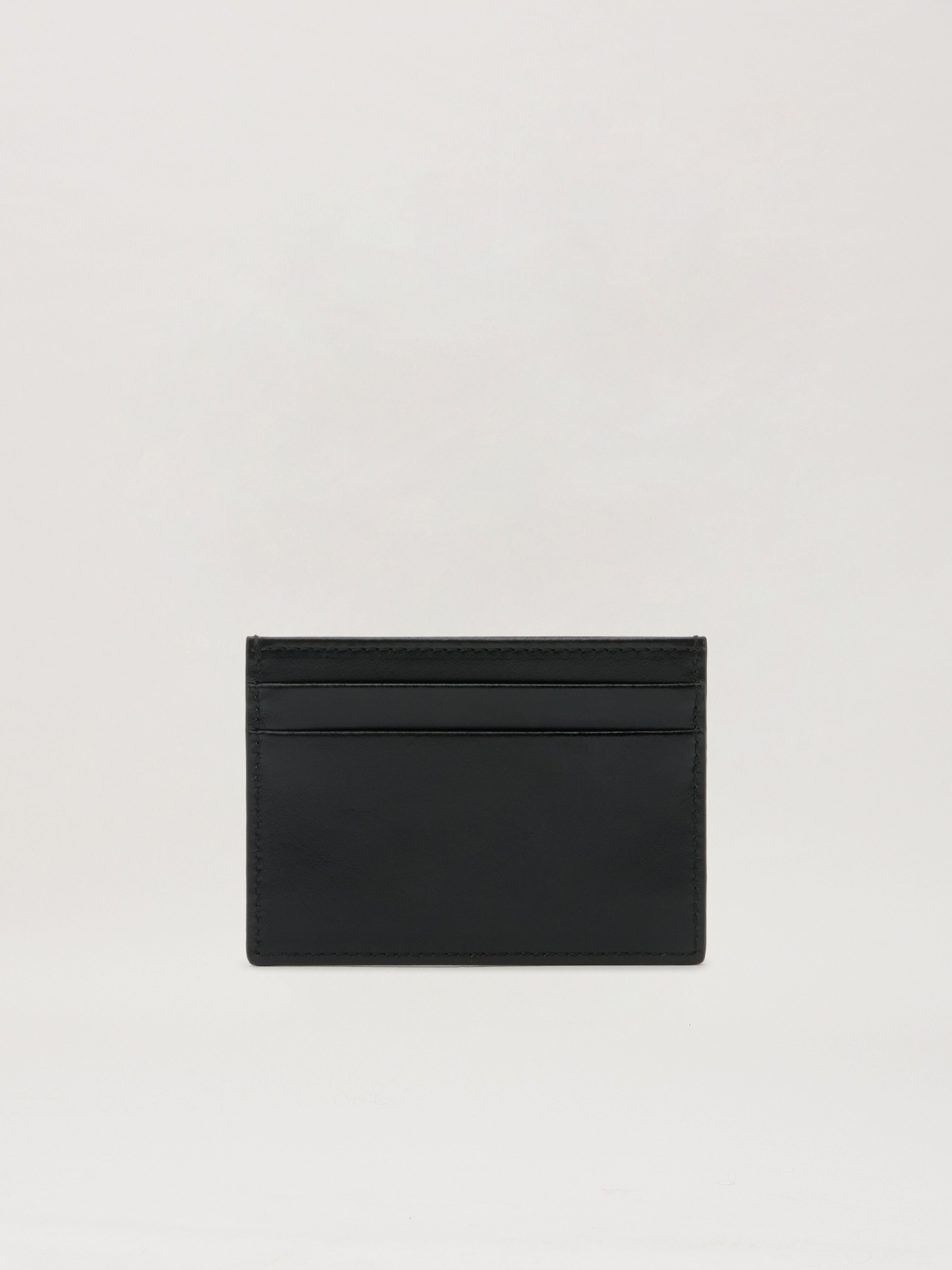 PALM ANGELS Classic Logo Card Holder BLACK OFF WHITE PMND017S26LEA001