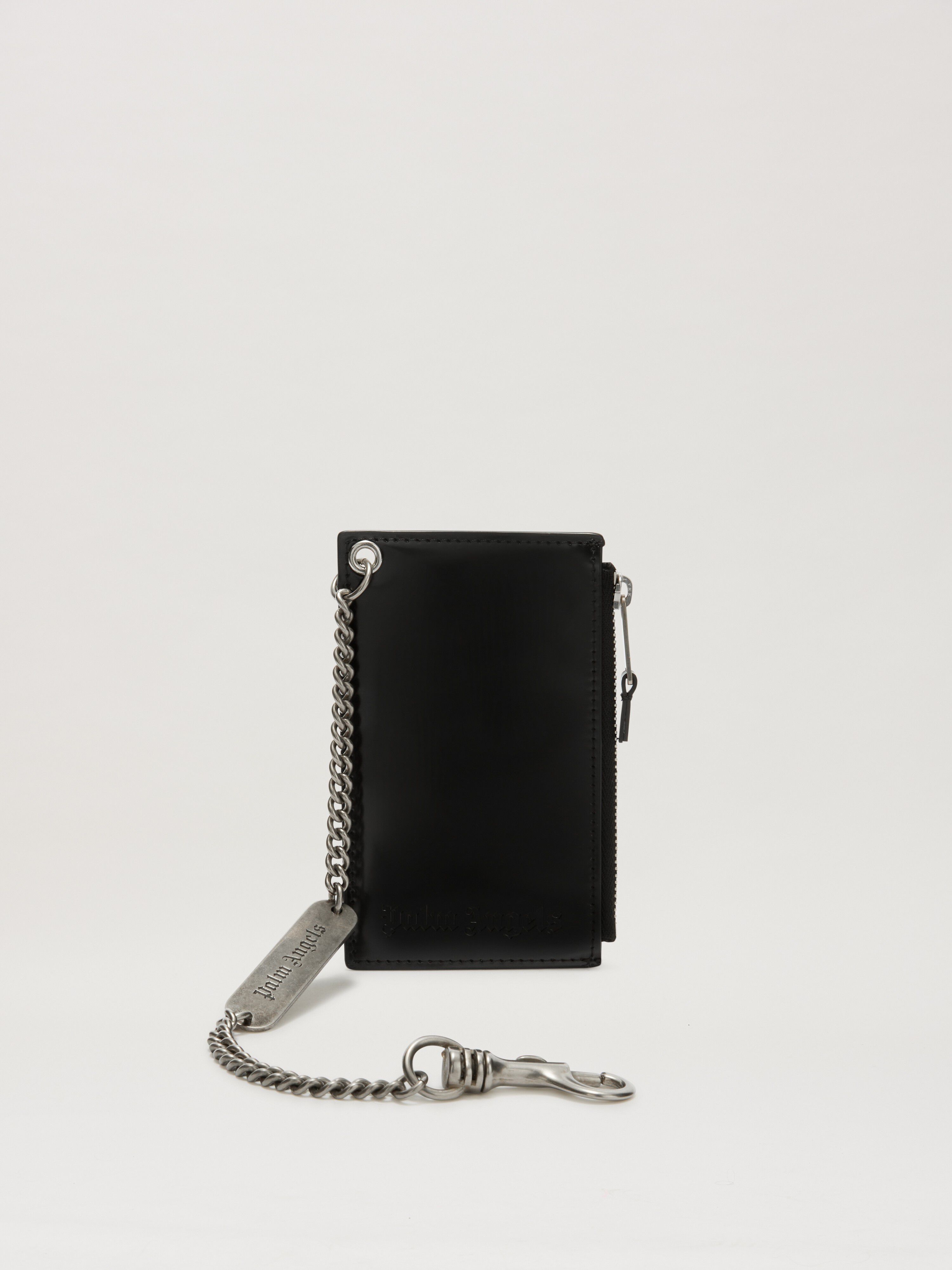 PALM ANGELS  LOGO PLATE CARD HOLDER BLACK PMND019S25FAB001