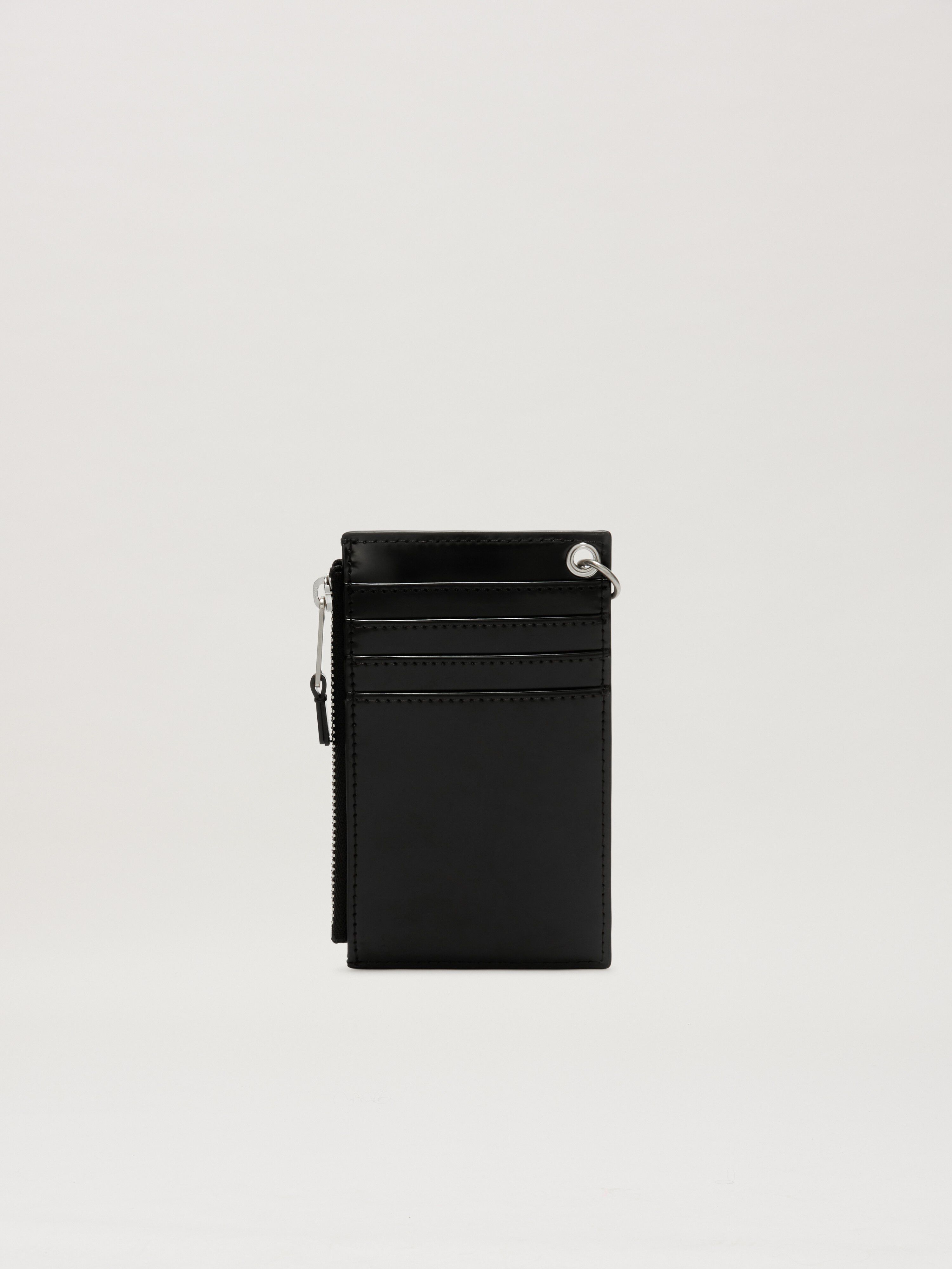 PALM ANGELS  LOGO PLATE CARD HOLDER BLACK PMND019S25FAB001