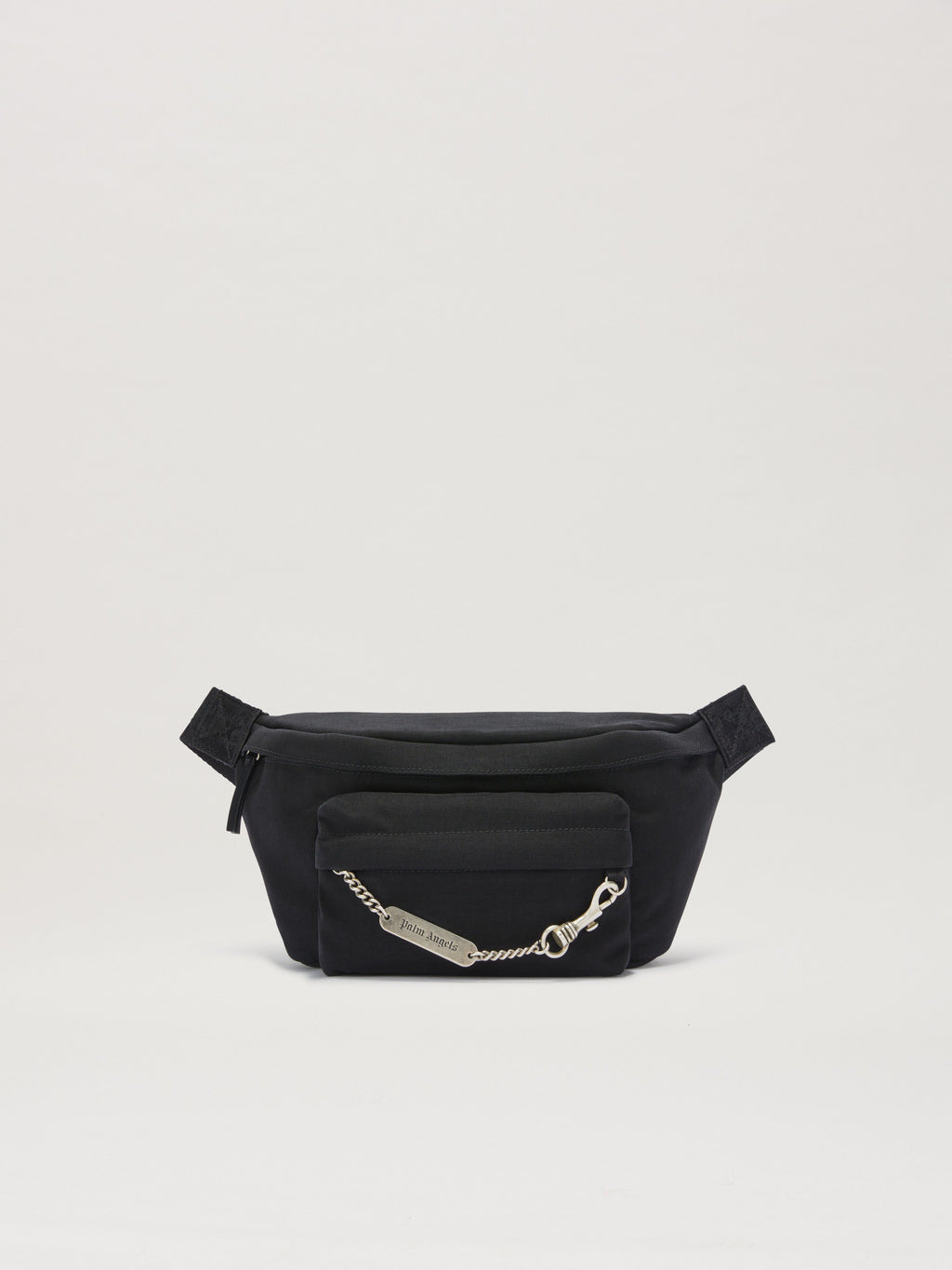 PALM ANGELS  LOGO PLATE FANNY PACK BLACK PMNO00AS25FAB001
