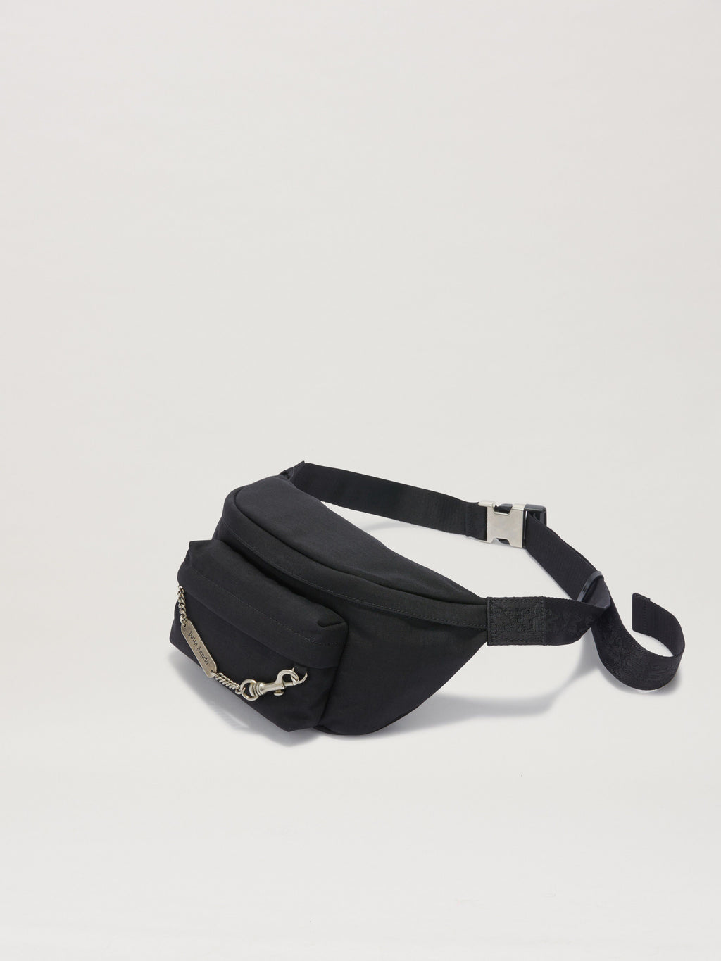 PALM ANGELS  LOGO PLATE FANNY PACK BLACK PMNO00AS25FAB001