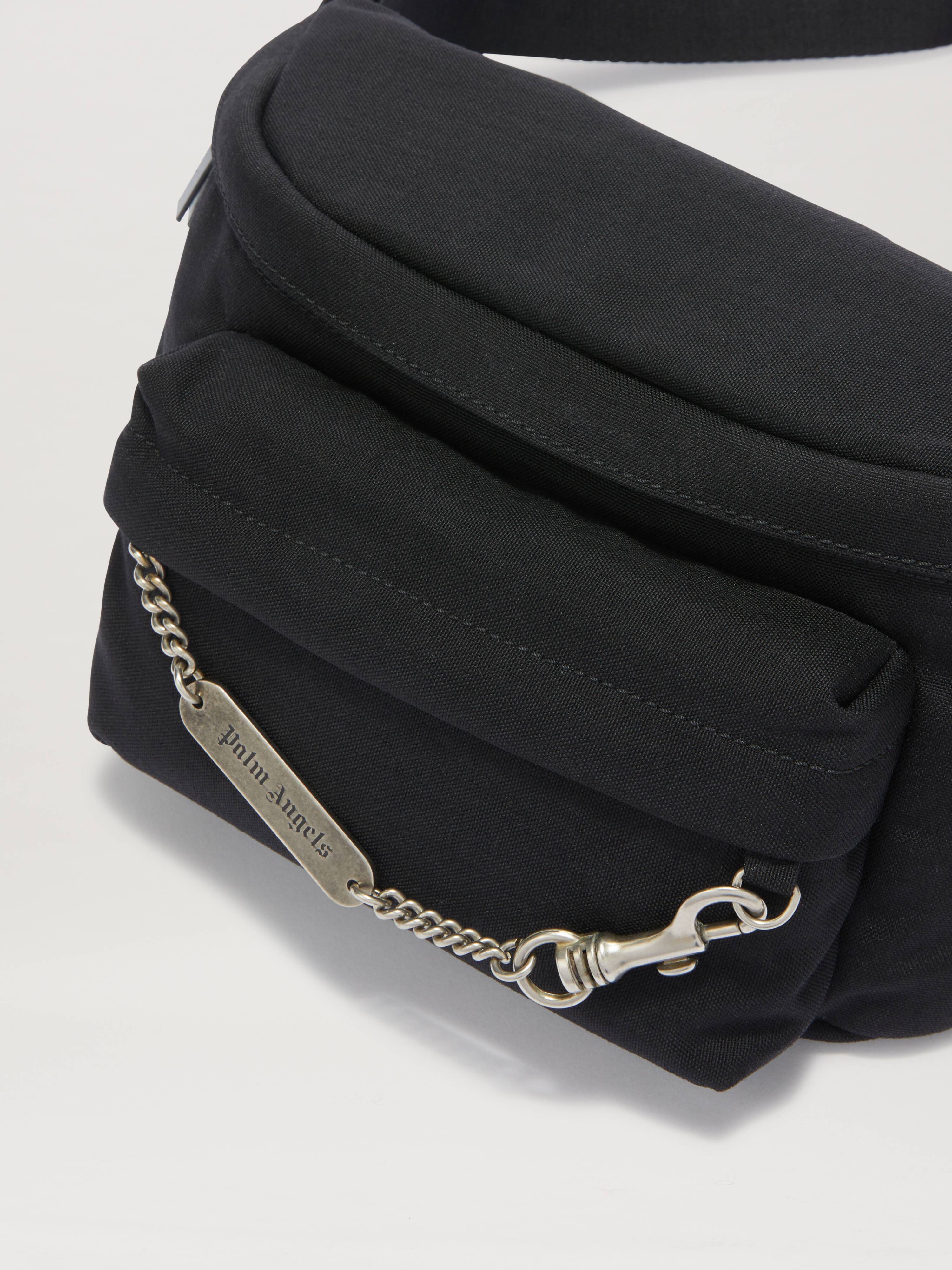 PALM ANGELS  LOGO PLATE FANNY PACK BLACK PMNO00AS25FAB001