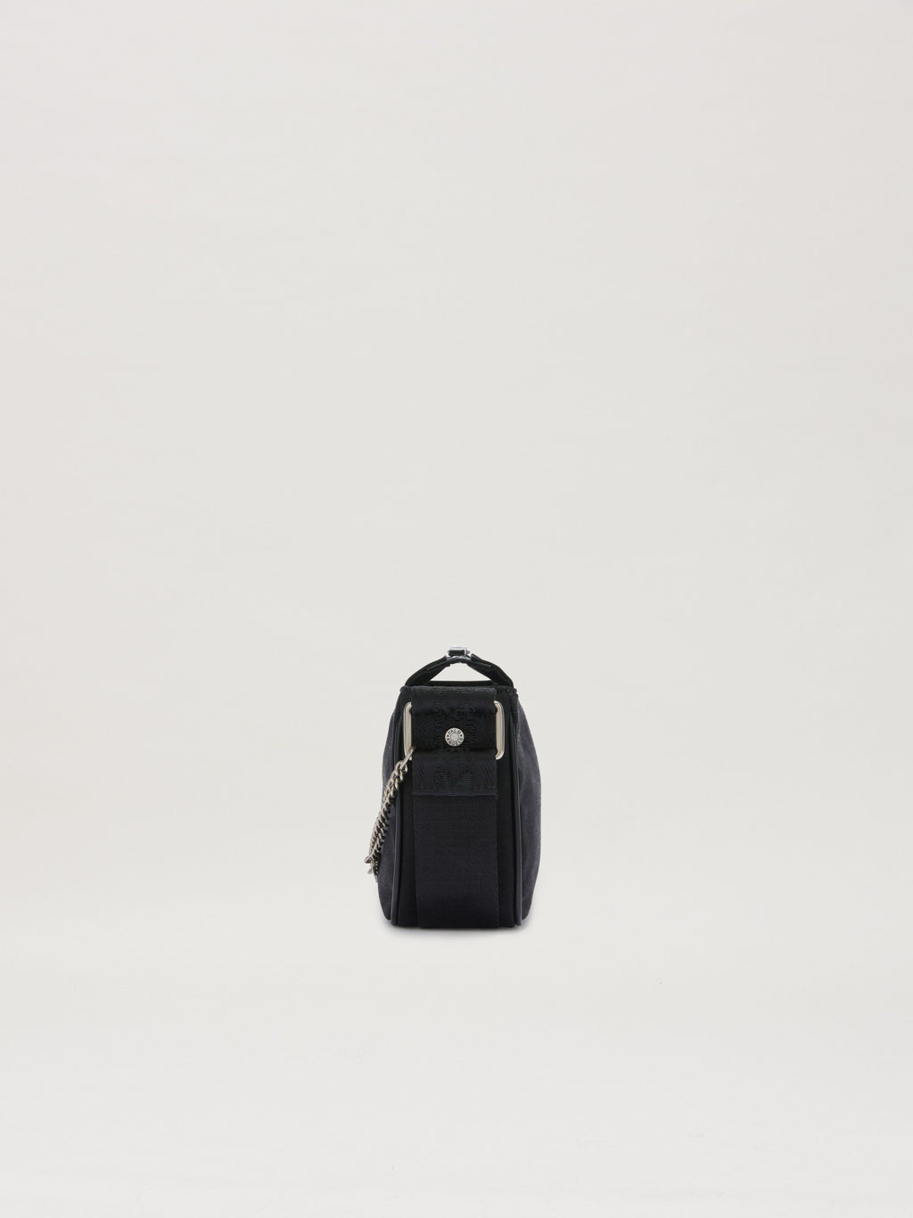 PALM ANGELS  LOGO PLATE CROSSBODY BAG BLACK PMNQ012S25FAB001