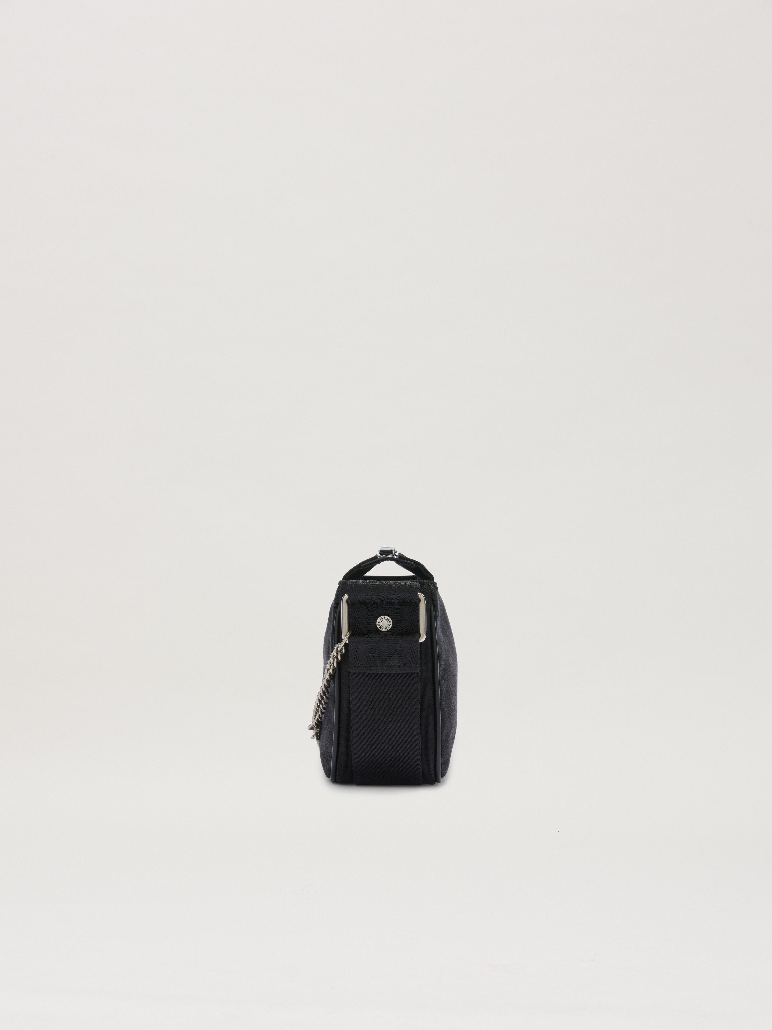 PALM ANGELS  LOGO PLATE CROSSBODY BAG BLACK PMNQ012S25FAB001