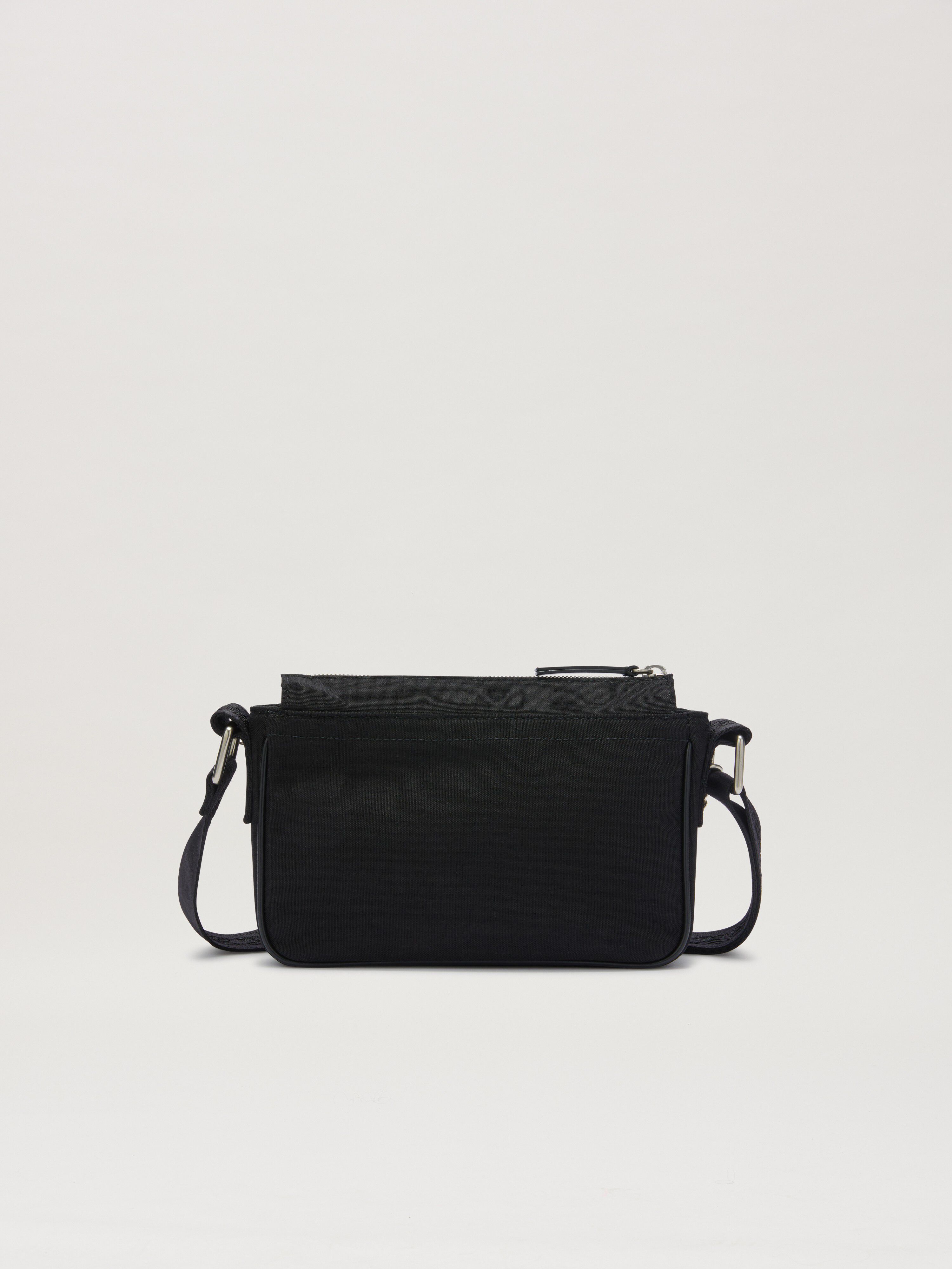 PALM ANGELS  LOGO PLATE CROSSBODY BAG BLACK PMNQ012S25FAB001