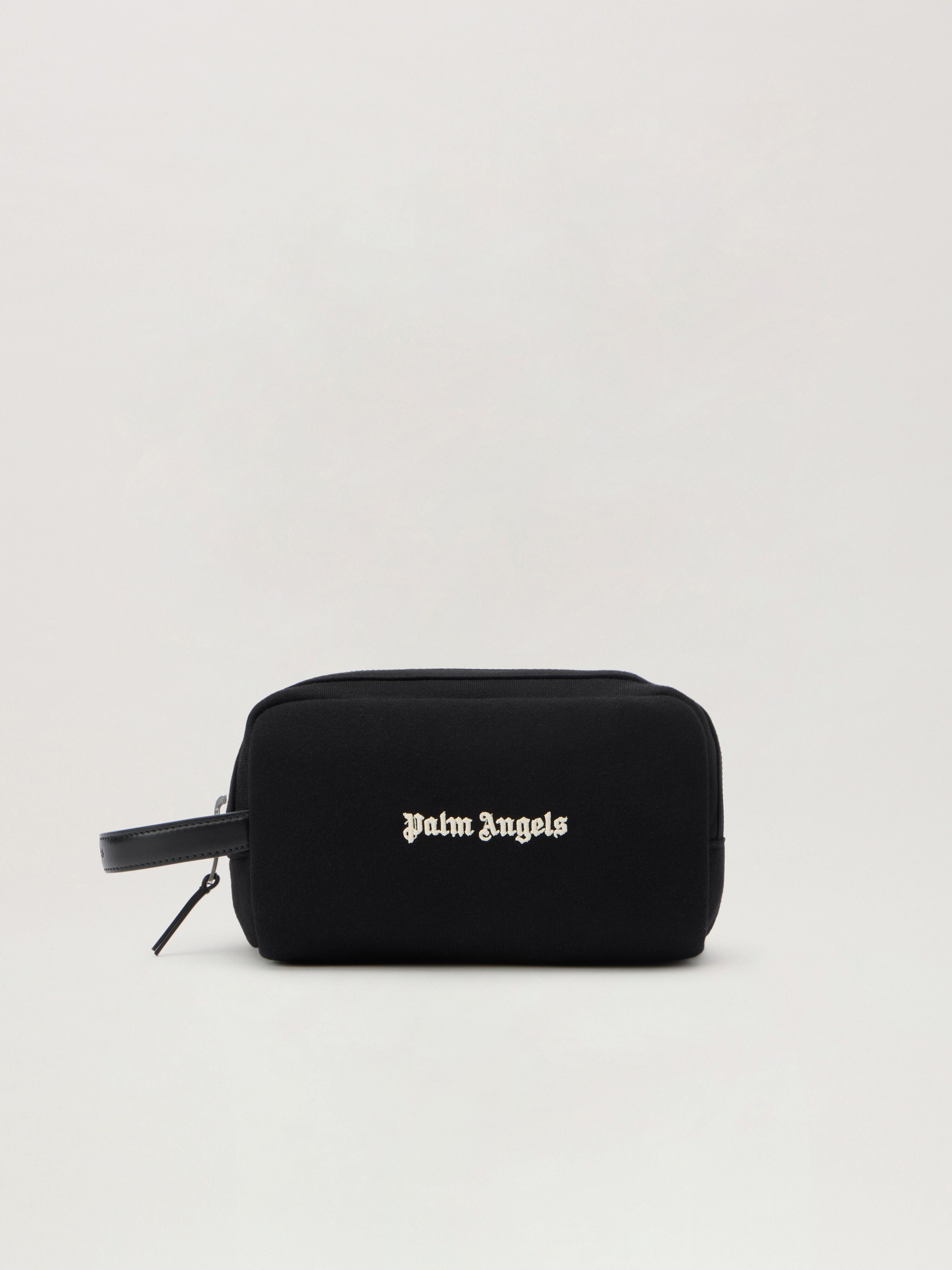 PALM ANGELS Classic Logo Pouch BLACK - OFF WHITE PMNS00AF25FLE001