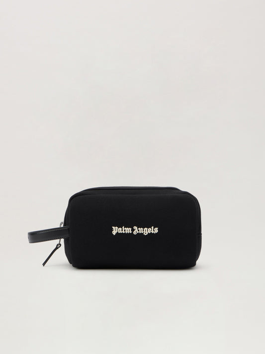 PALM ANGELS Classic Logo Pouch BLACK - OFF WHITE PMNS00AF25FLE001