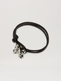 PALM ANGELS  MONOGRAM LEA CORD BRACELET BLACK - SILVE BLACK - SILVER PMOA054S25MAT001