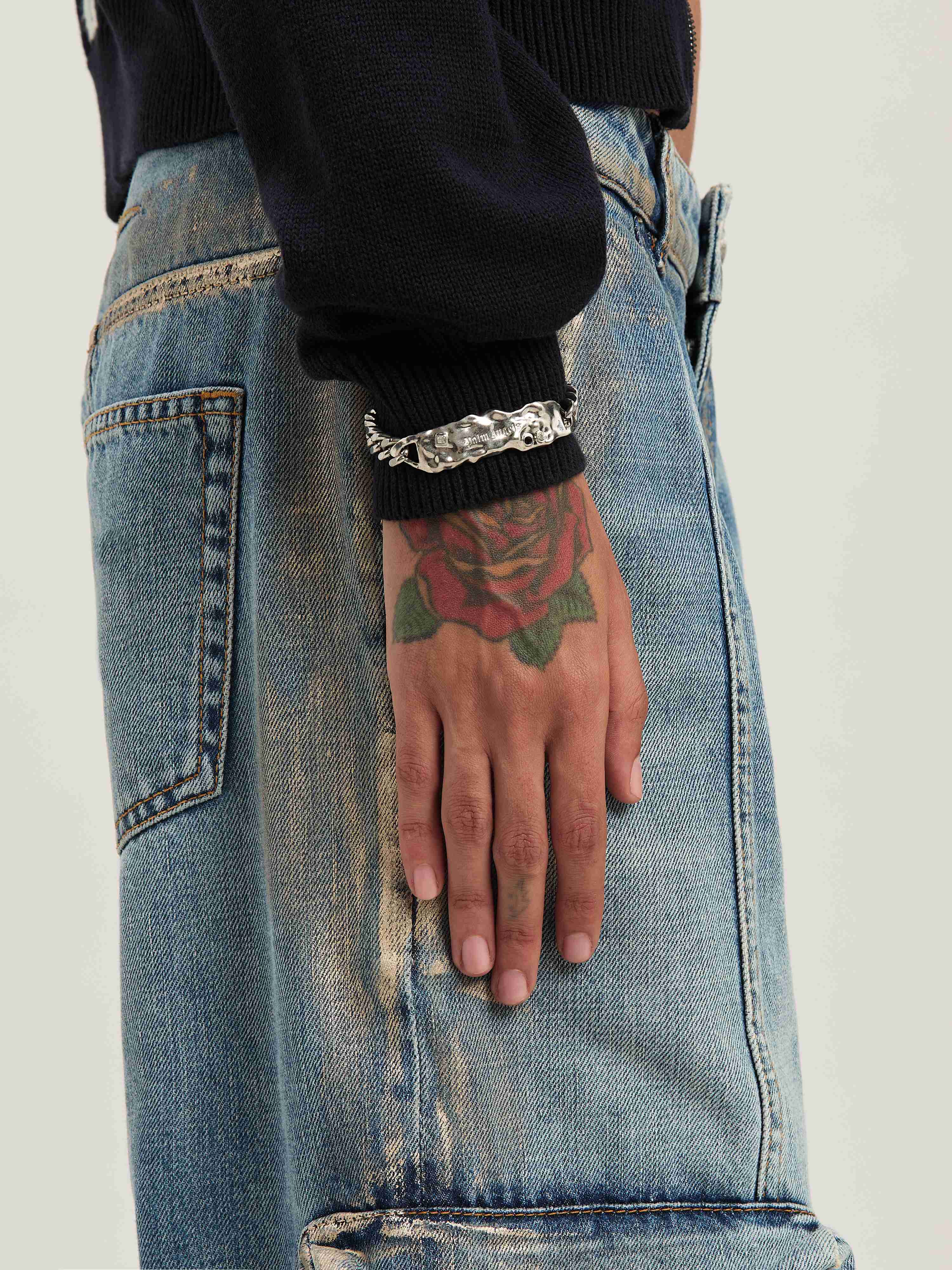 PALM ANGELS  MELTED CHAIN BRACELET SILVER - TRANSPARE SILVER - TRANSPARENT PMOA055S25MAT001