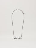 PALM ANGELS  BURNING LOGO NECKLACE SILVER - BLACK PMOB053S25MAT001