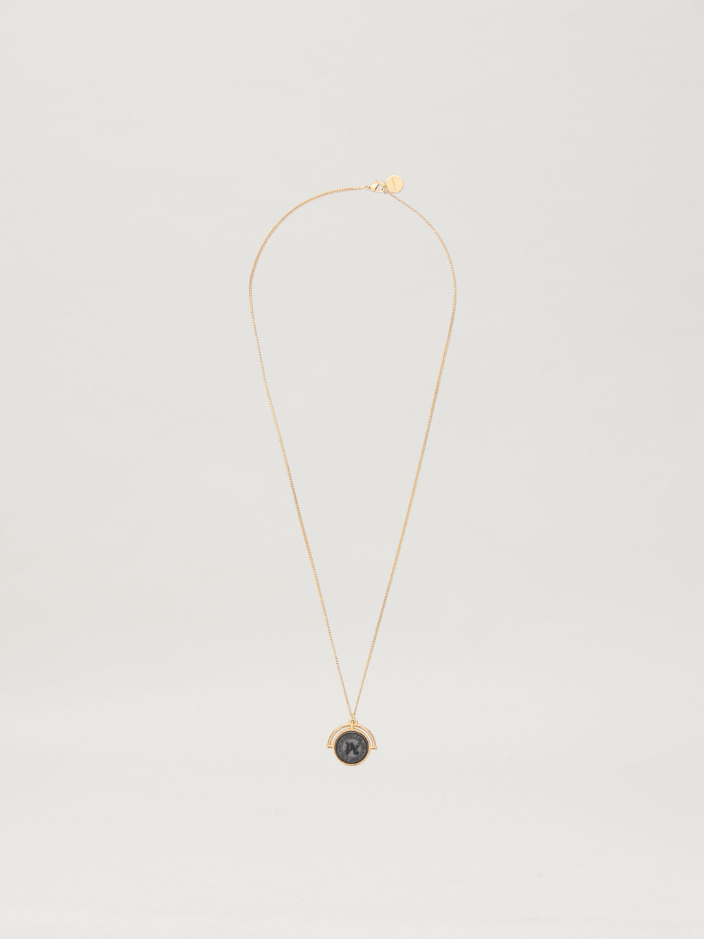 PALM ANGELS  PA STONE EMBLEM NECKLACE GOLD - BLACK PMOB126S25MAT001