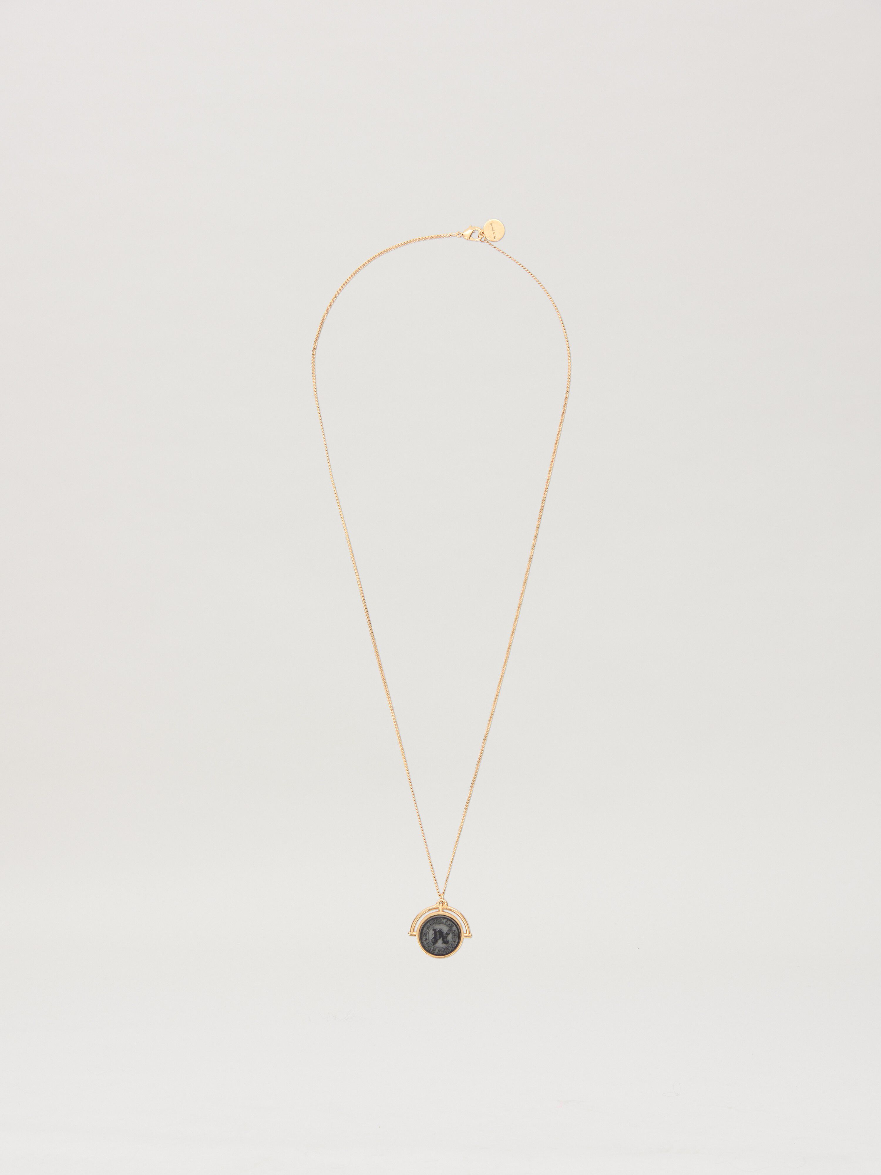 PALM ANGELS  PA STONE EMBLEM NECKLACE GOLD - BLACK PMOB126S25MAT001