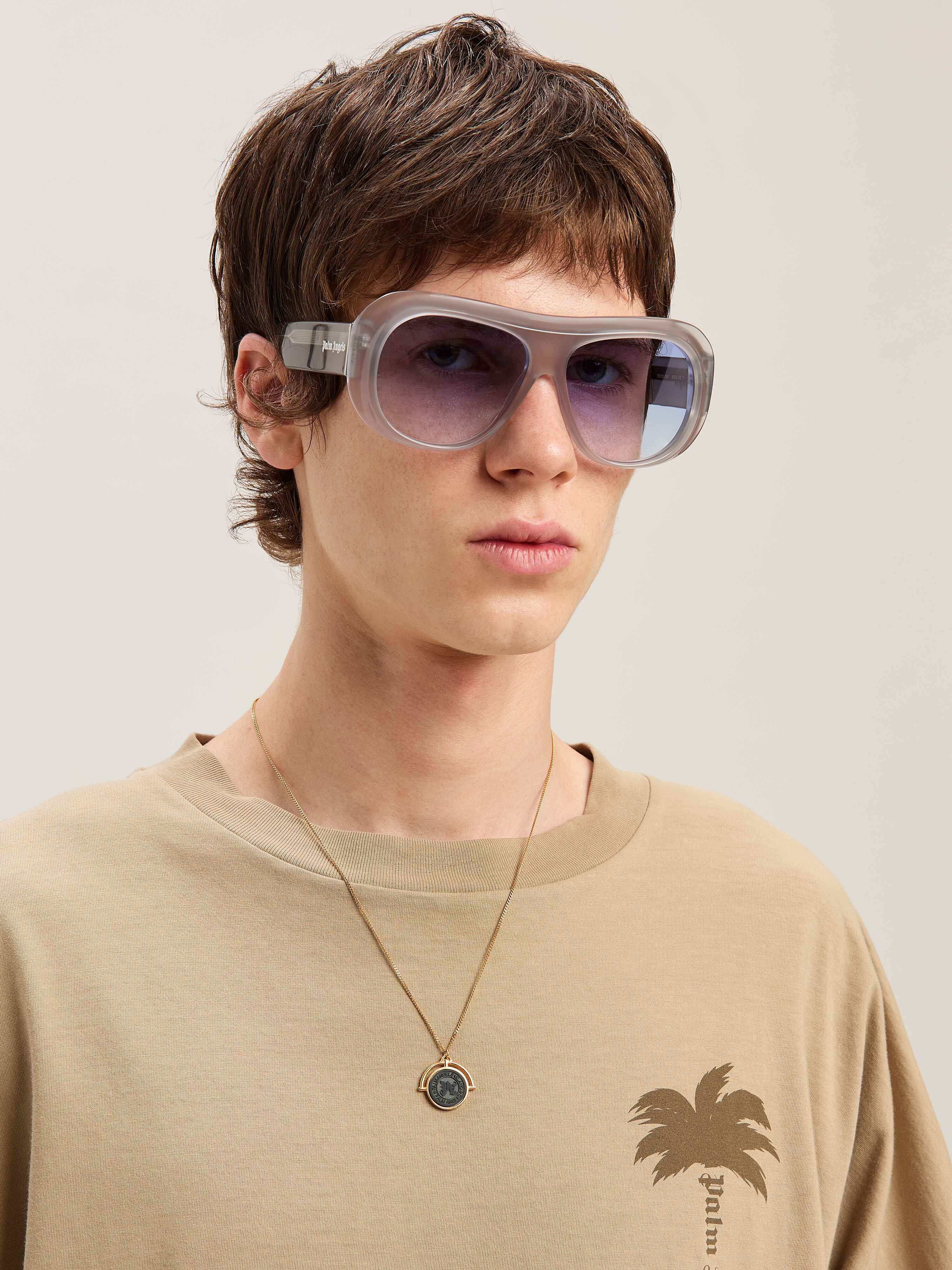 PALM ANGELS  PA STONE EMBLEM NECKLACE GOLD - BLACK PMOB126S25MAT001