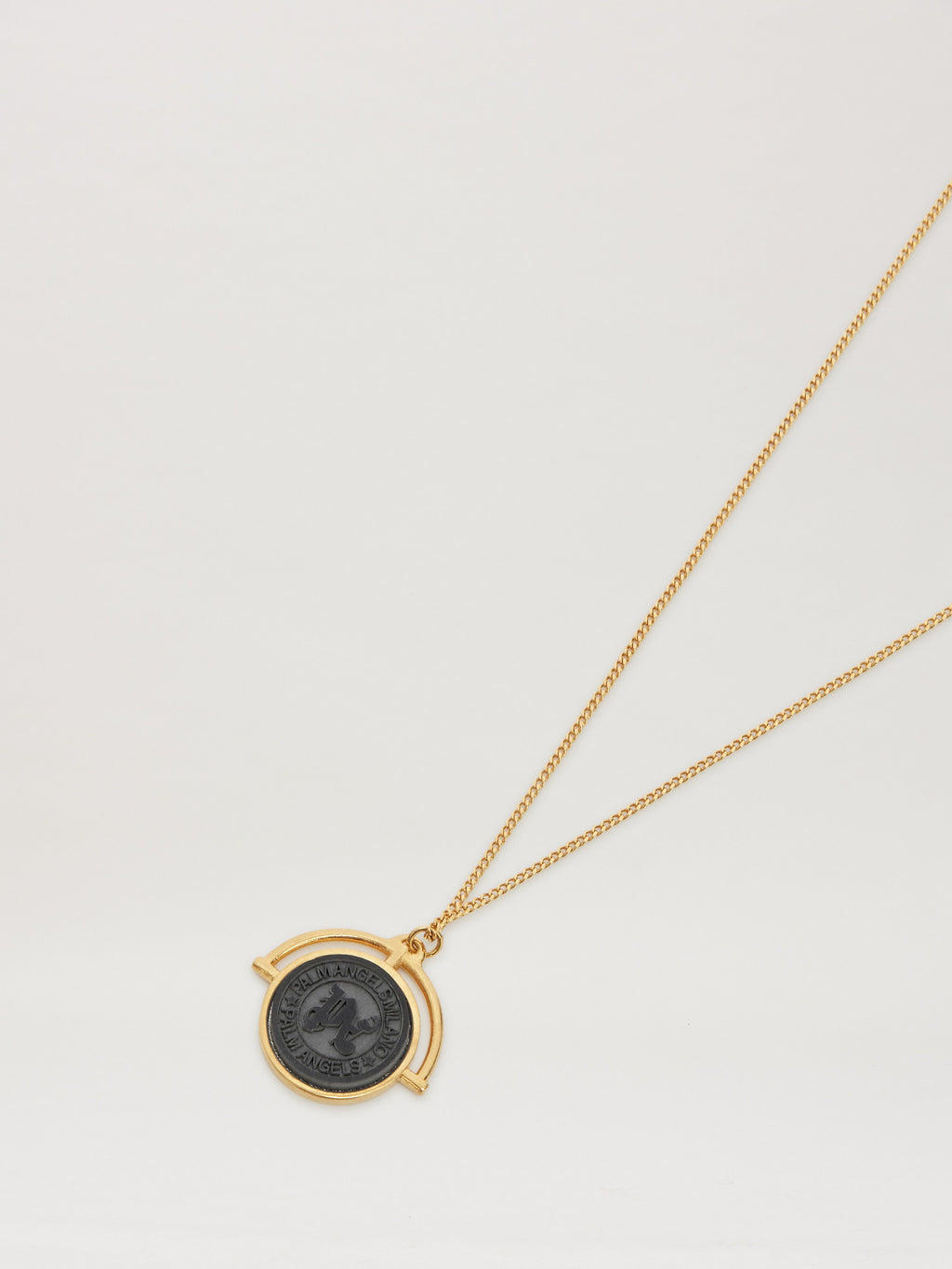 PALM ANGELS  PA STONE EMBLEM NECKLACE GOLD - BLACK PMOB126S25MAT001