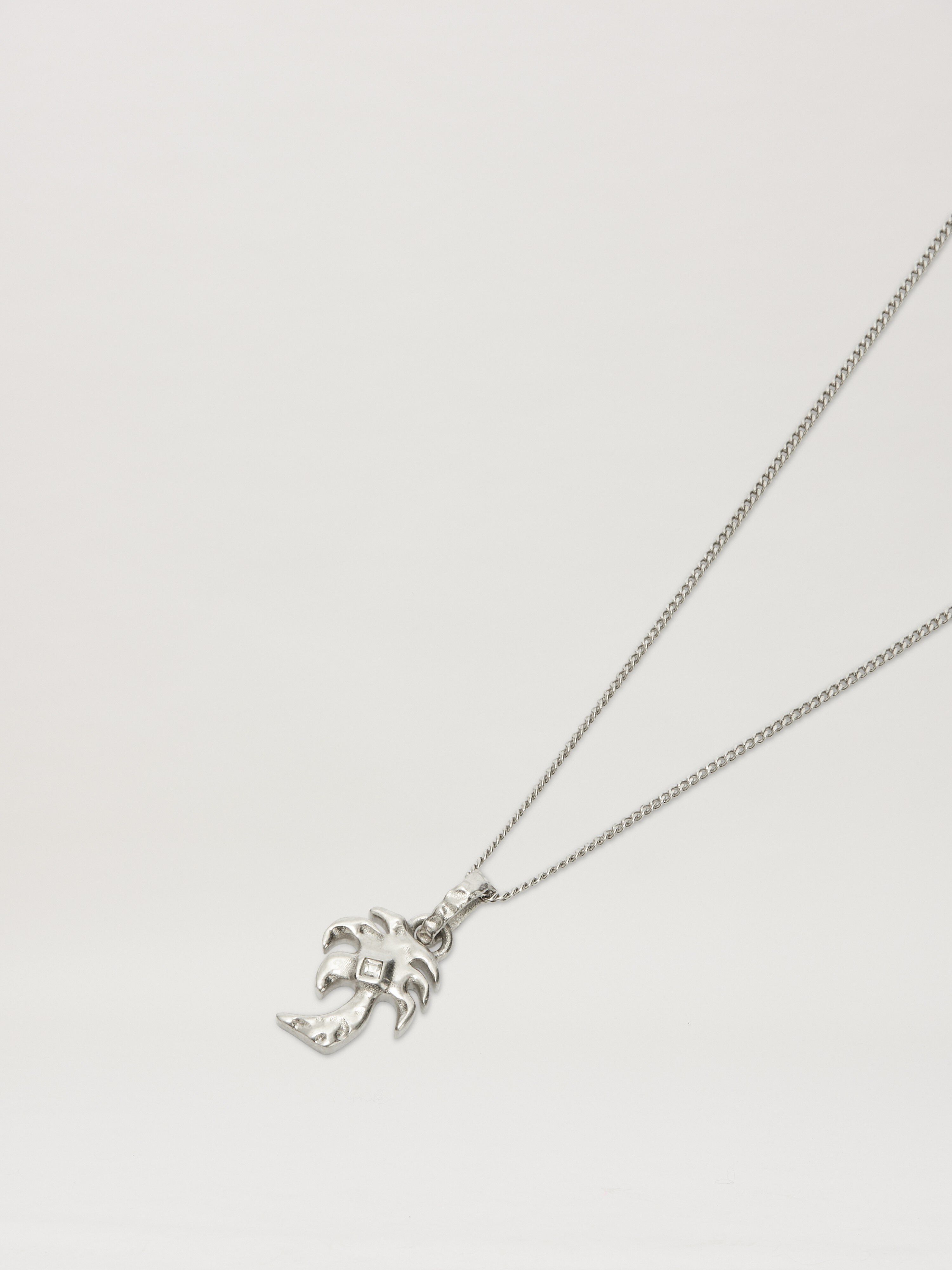 PALM ANGELS  PALM MELTED CHARM NECKLACE SILVER - TRAN SILVER - TRANSPARENT PMOB128S25MAT001