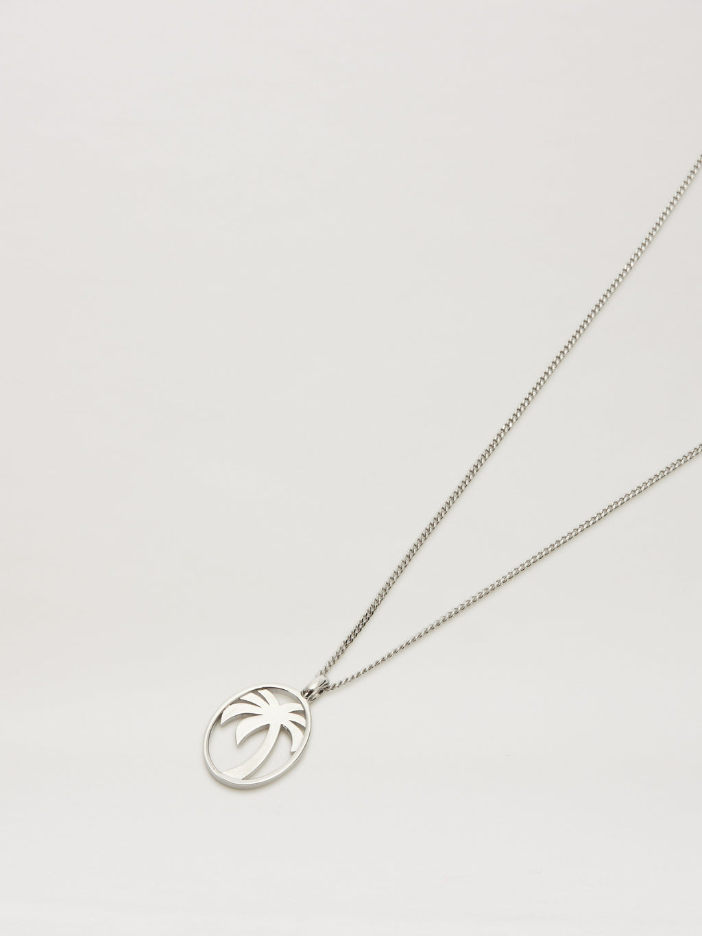 PALM ANGELS  OVAL PALM S NECKLACE SILVER - SILVER PMOB12BS25MAT001