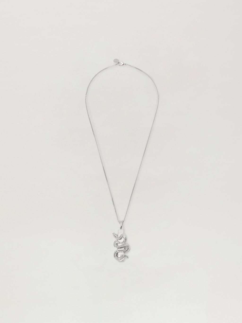 PALM ANGELS Snake Box Logo Necklace SILVER - SILVER PMOB12GF25MAT001