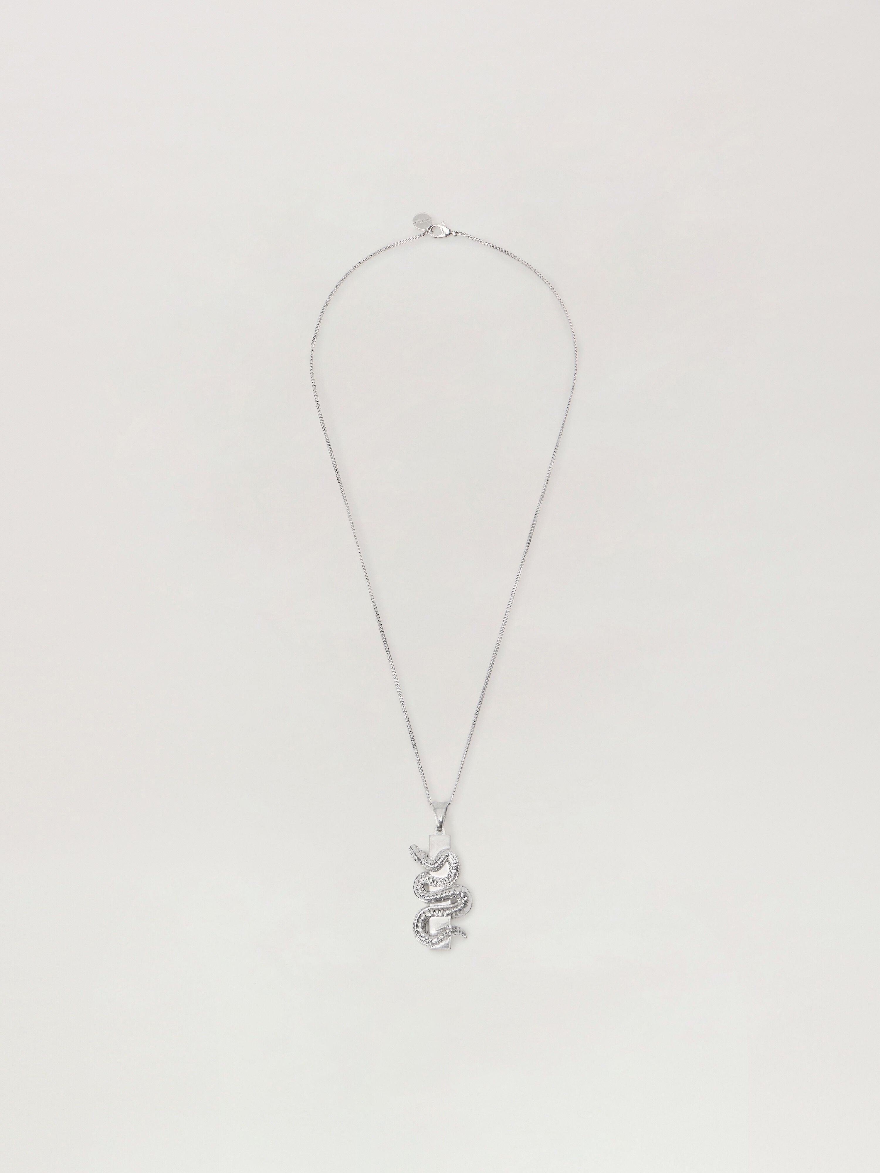 PALM ANGELS Snake Box Logo Necklace SILVER - SILVER PMOB12GF25MAT001