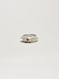 PALM ANGELS  OVAL MELTED STRASS RING SILVER - MULTICO SILVER - MULTICOLOR PMOC02AS25MAT001