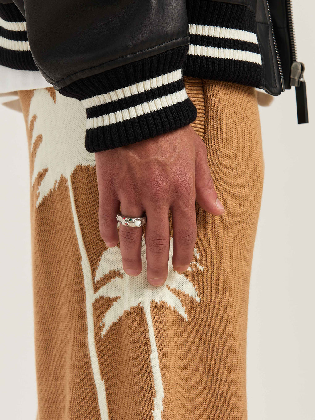 PALM ANGELS  OVAL MELTED STRASS RING SILVER - MULTICO SILVER - MULTICOLOR PMOC02AS25MAT001