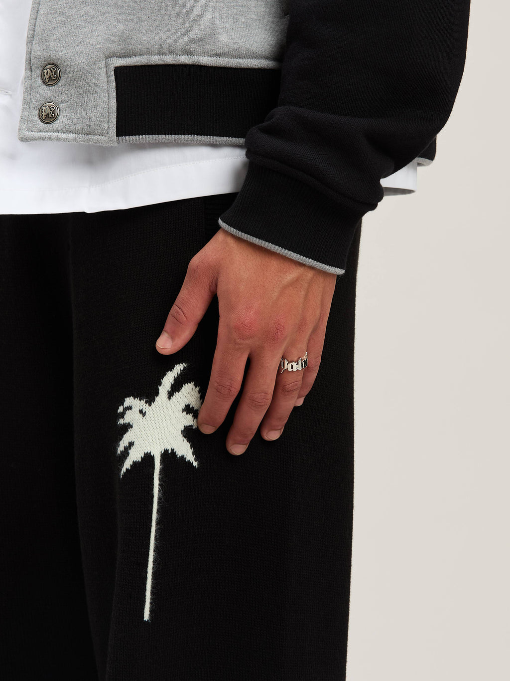 PALM ANGELS  CLASSIC LOGO ROUNDED RING SILVER - SILVE SILVER - SILVER PMOC02CS25MAT001