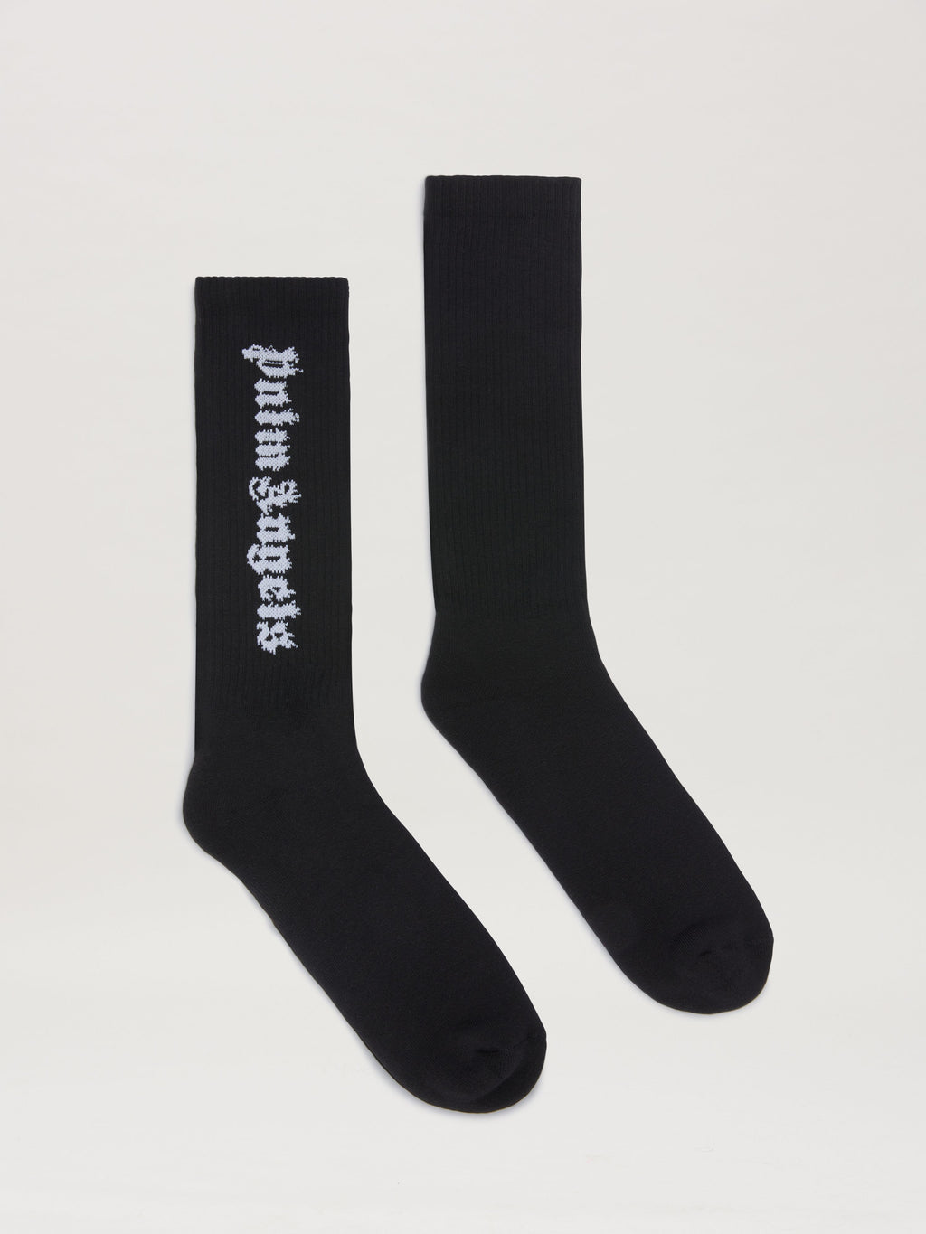 PALM ANGELS  LOGO FLAMES SOCKS BLUE - GREEN PMRA001S25FAB003
