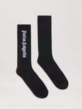 PALM ANGELS  LOGO FLAMES SOCKS BLUE - GREEN PMRA001S25FAB003