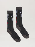PALM ANGELS  PALM SPORT SOCKS ANTHRACITE - WHITE PMRA00AS25FAB001