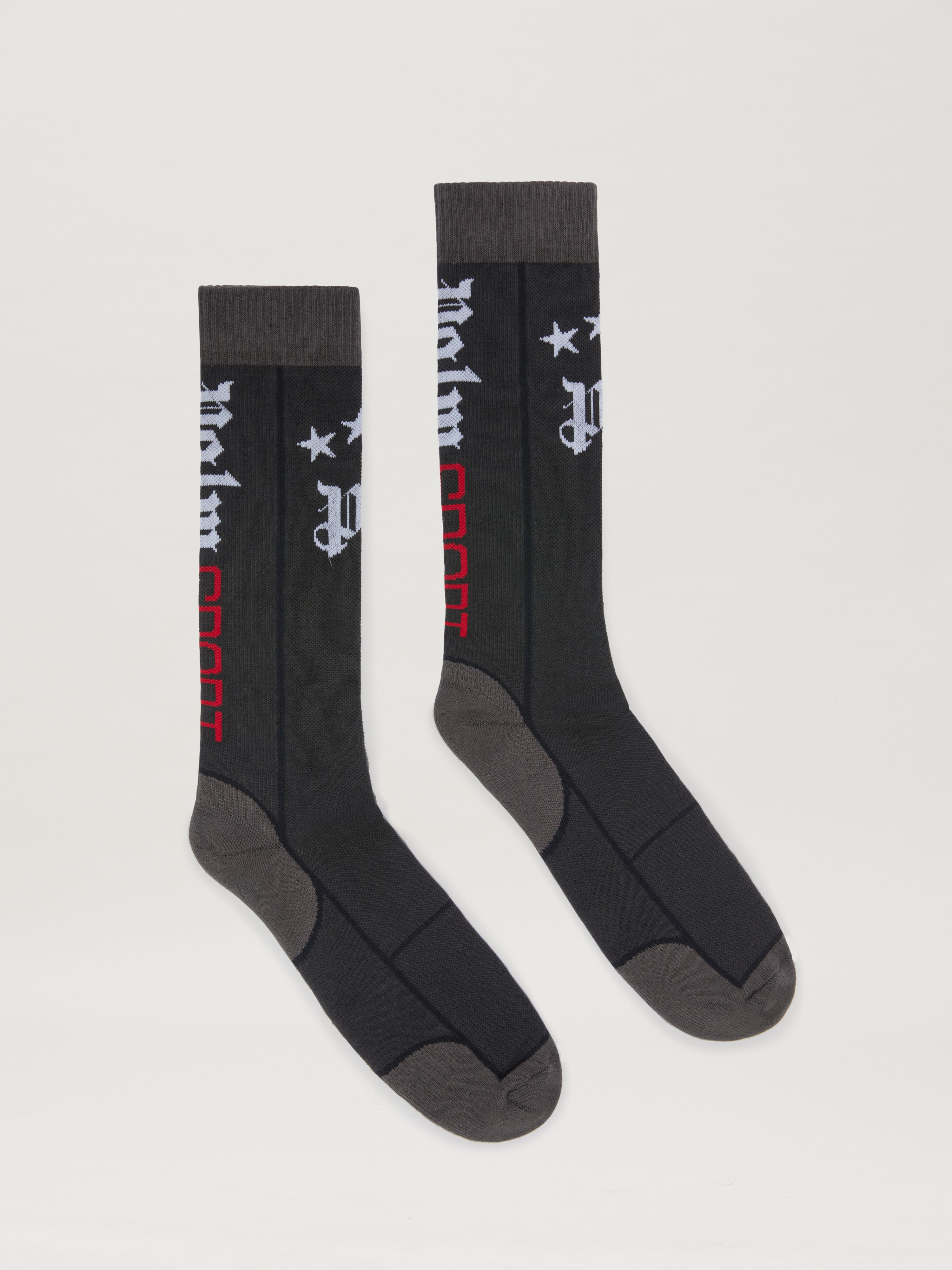 PALM ANGELS  PALM SPORT SOCKS ANTHRACITE - WHITE PMRA00AS25FAB001