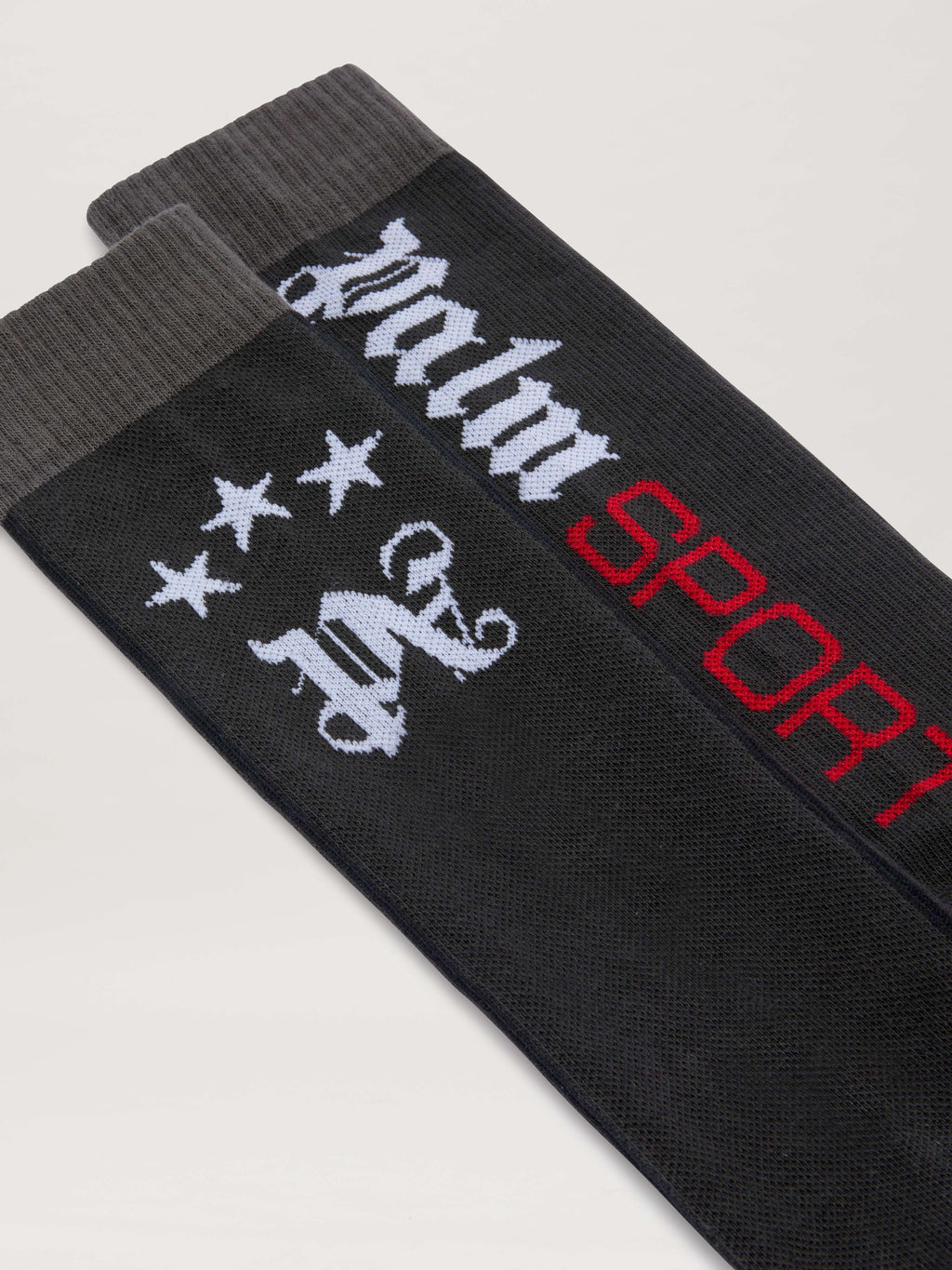 PALM ANGELS  PALM SPORT SOCKS ANTHRACITE - WHITE PMRA00AS25FAB001