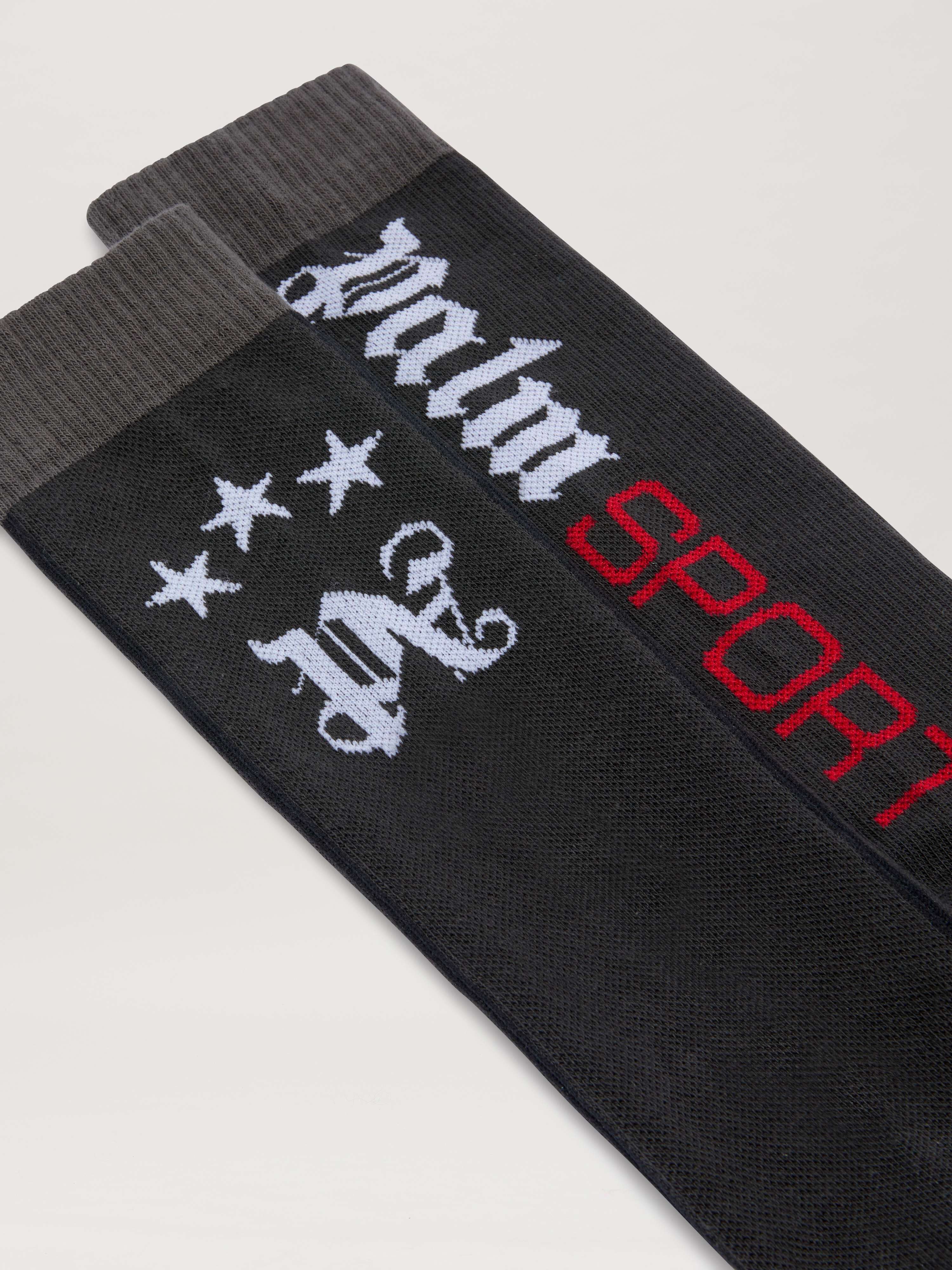 PALM ANGELS  PALM SPORT SOCKS ANTHRACITE - WHITE PMRA00AS25FAB001