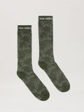 PALM ANGELS  JACQUARD PALMS LOGO SOCKS MILITARY GREEN MILITARY GREEN - OFF WHITE PMRA00BS25FAB001