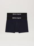 PALM ANGELS  PALM ANGELS BOXER BIPACK NAVY BLUE - BLA NAVY BLUE - BLACK PMUH003S25FAB001