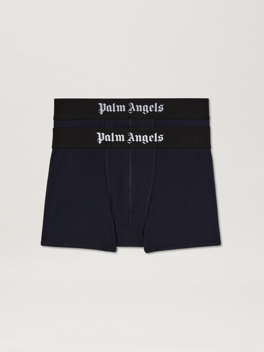 PALM ANGELS  PALM ANGELS BOXER BIPACK NAVY BLUE - BLA NAVY BLUE - BLACK PMUH003S25FAB001