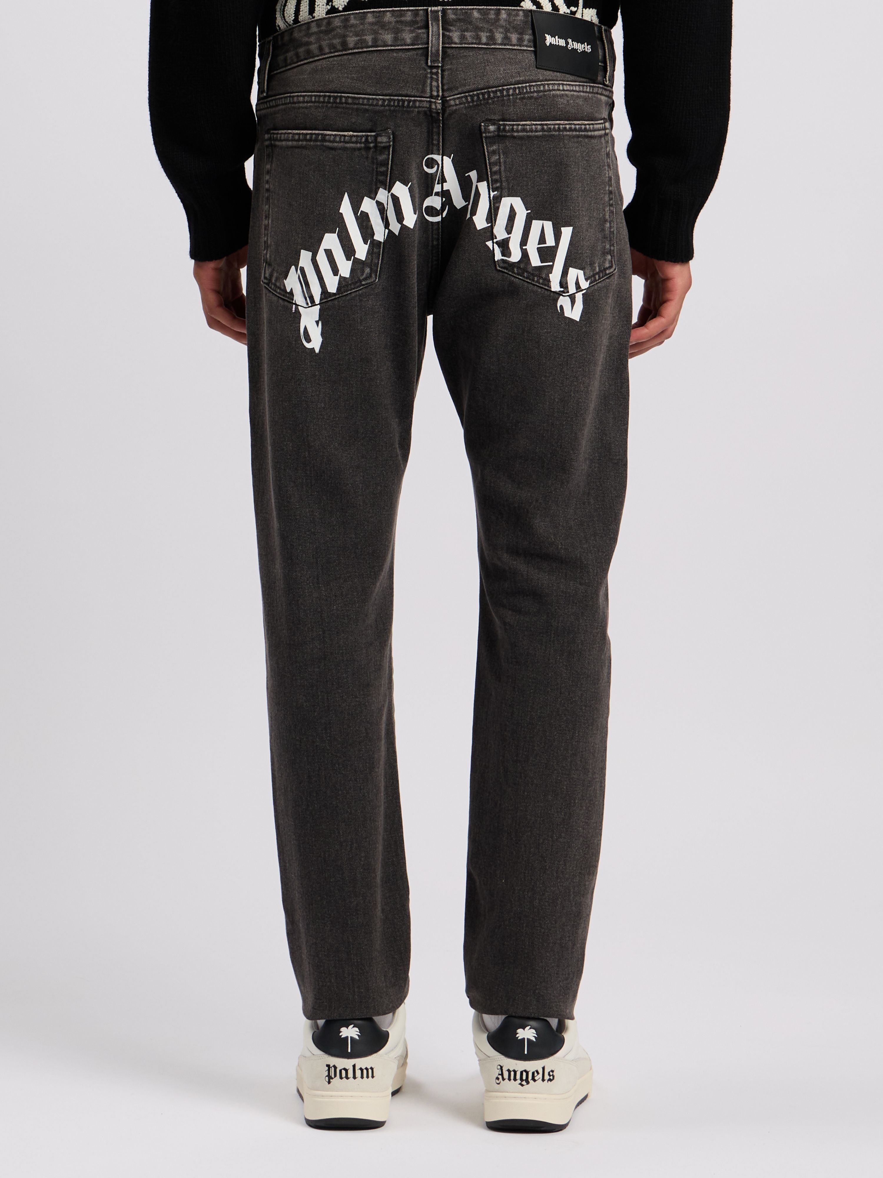 PALM ANGELS  BLACK WHITE PMYA012C99DEN001